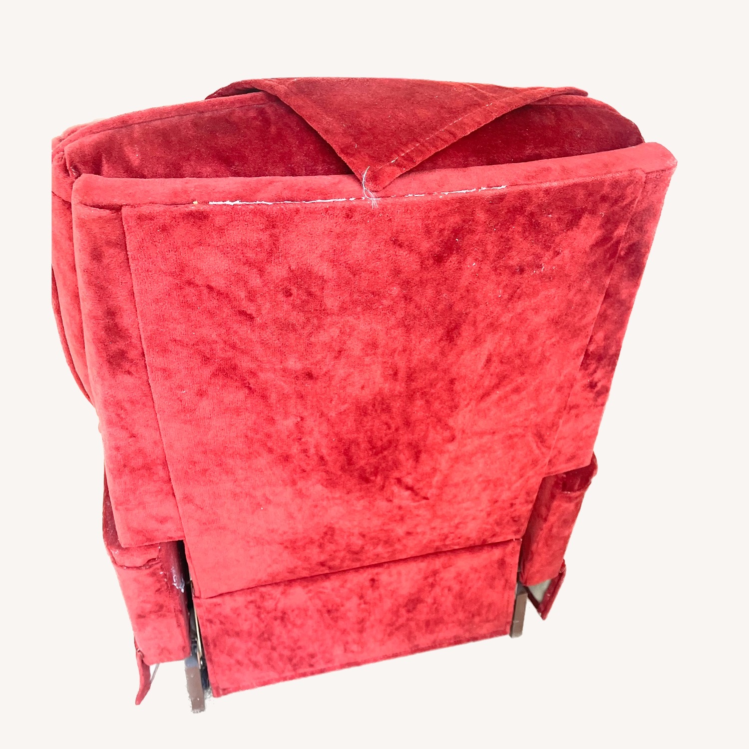 Berkline Red Plush Recliner 1980  - image-4