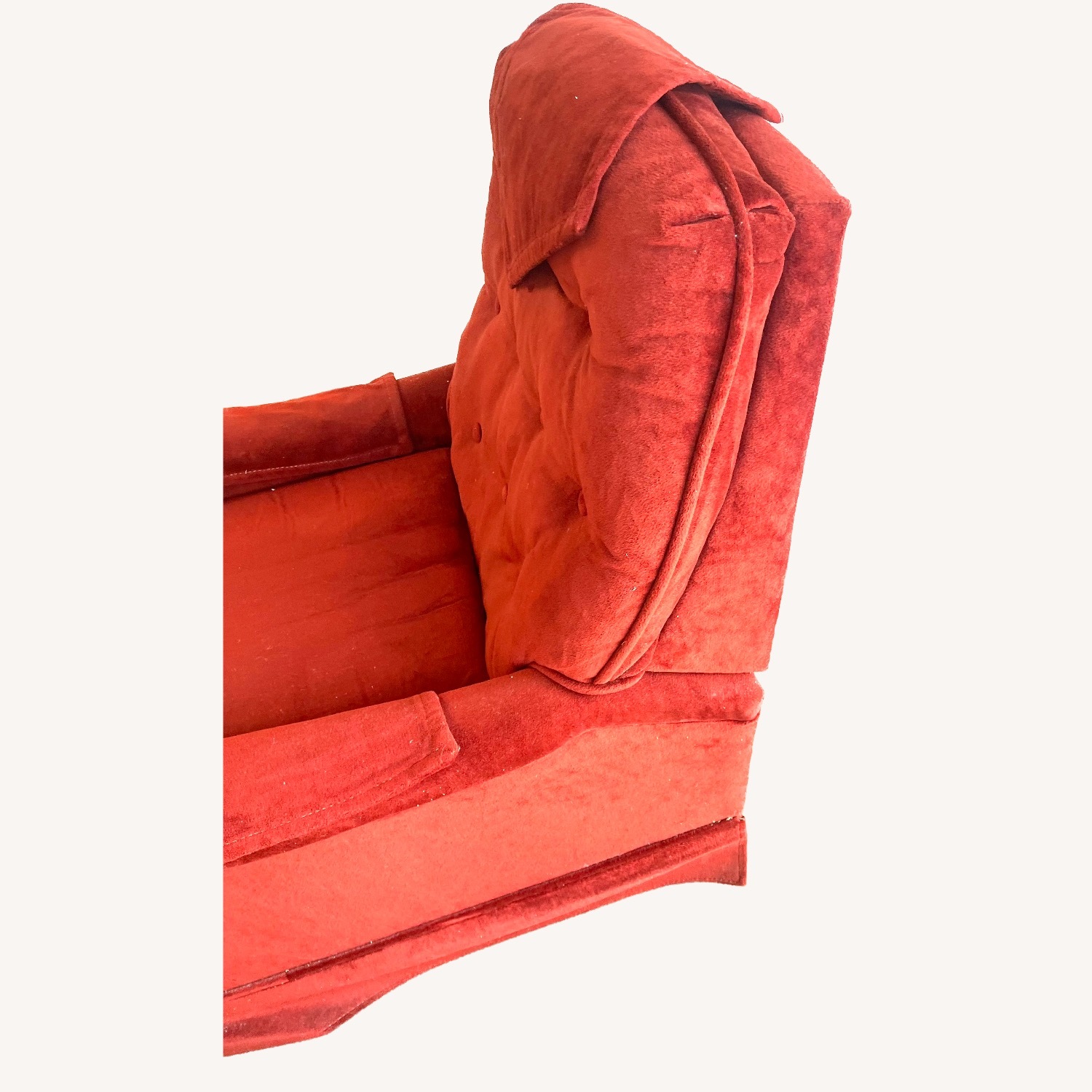 Berkline Red Plush Recliner 1980  - image-3