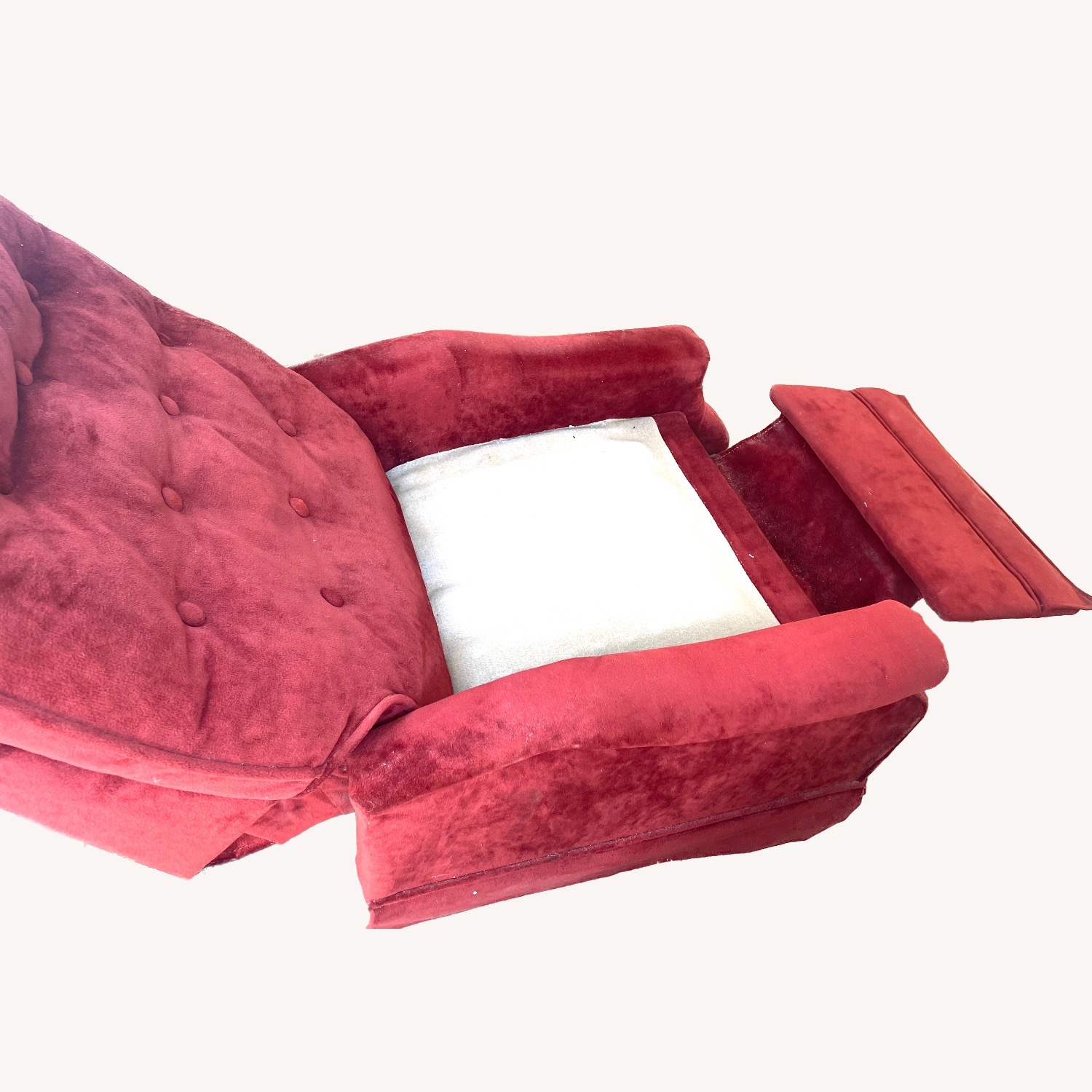 Berkline Red Plush Recliner 1980  - image-6