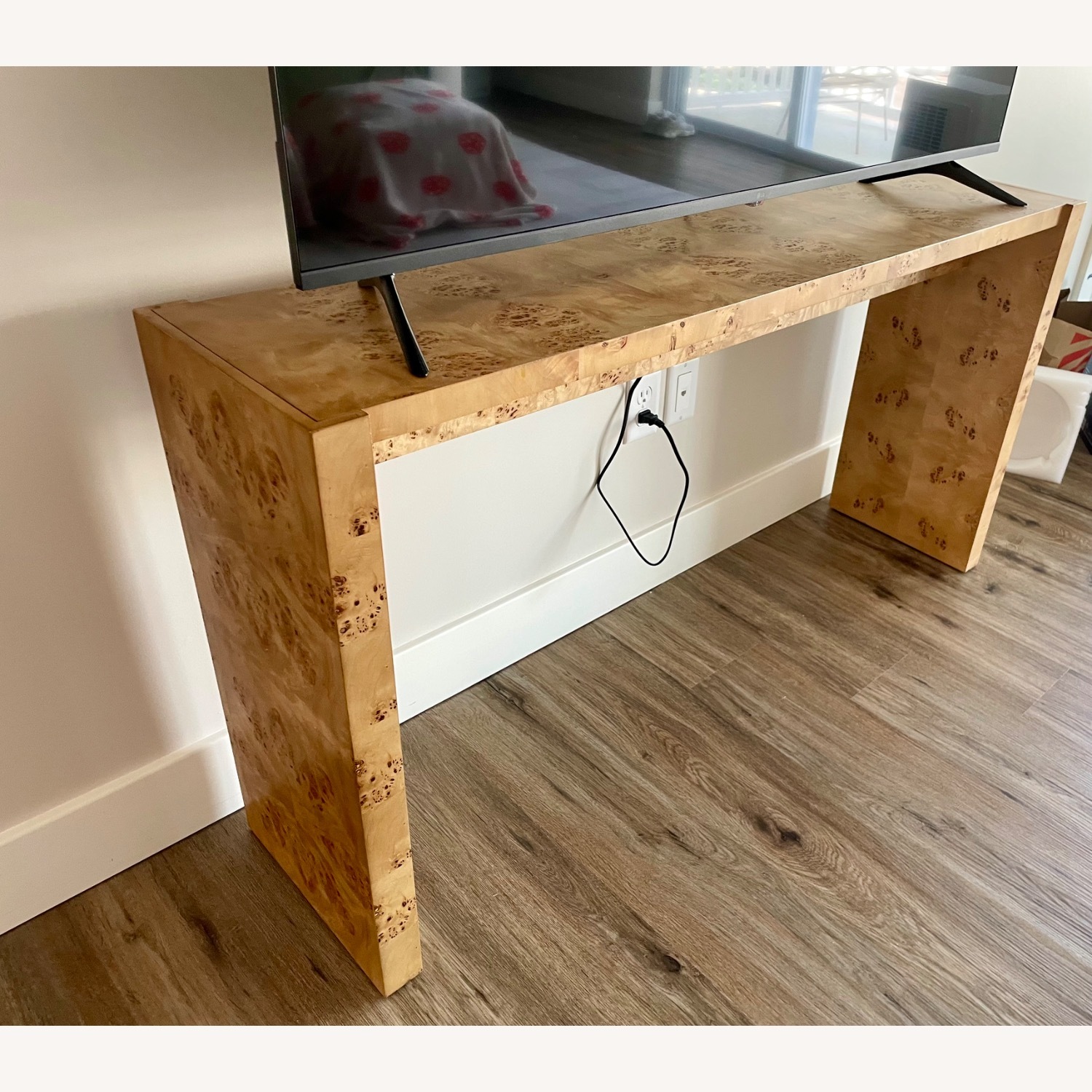 CB2 Niche 54” Neutral Burl Wood Console Table  - image-2