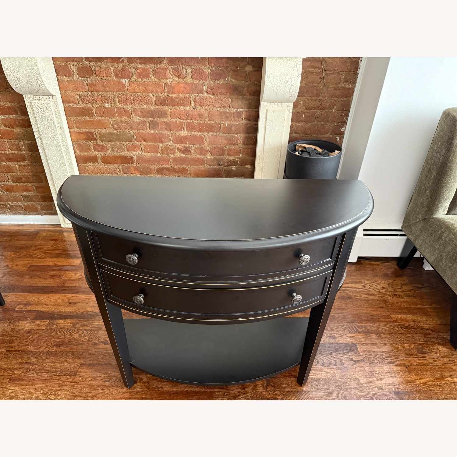 Black Entry Table with 2 Drawers  - image-2