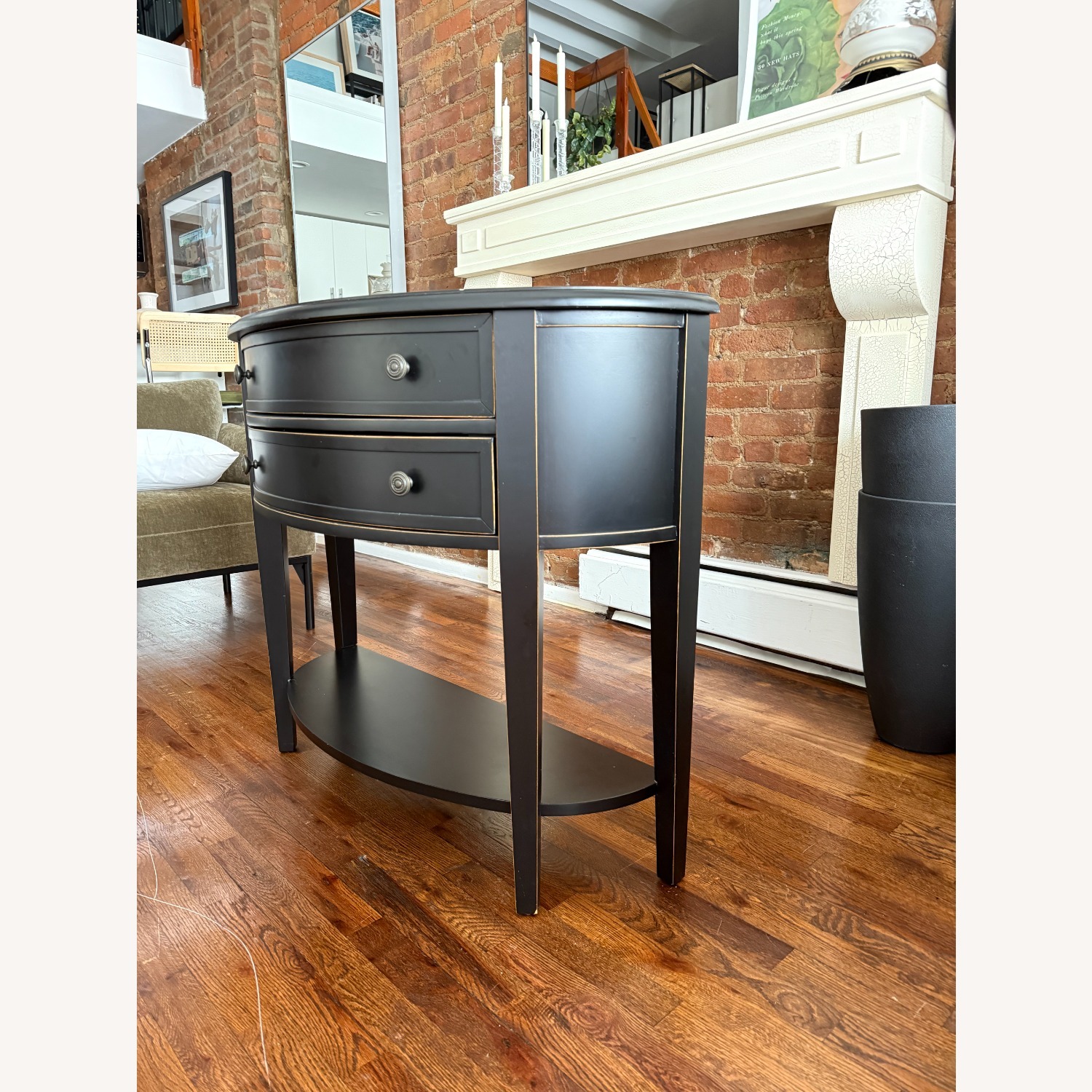 Black Entry Table with 2 Drawers  - image-3