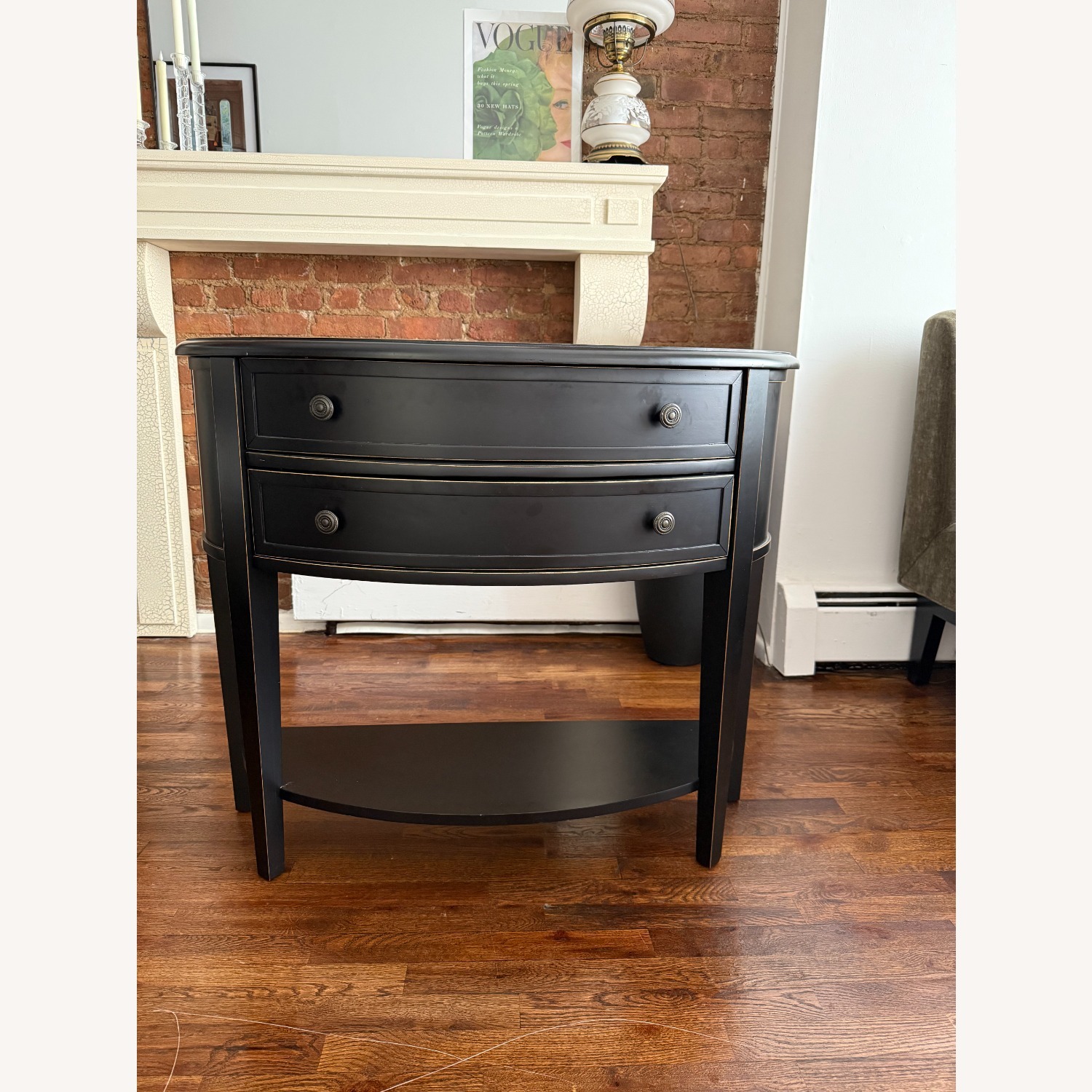 Black Entry Table with 2 Drawers  - image-1