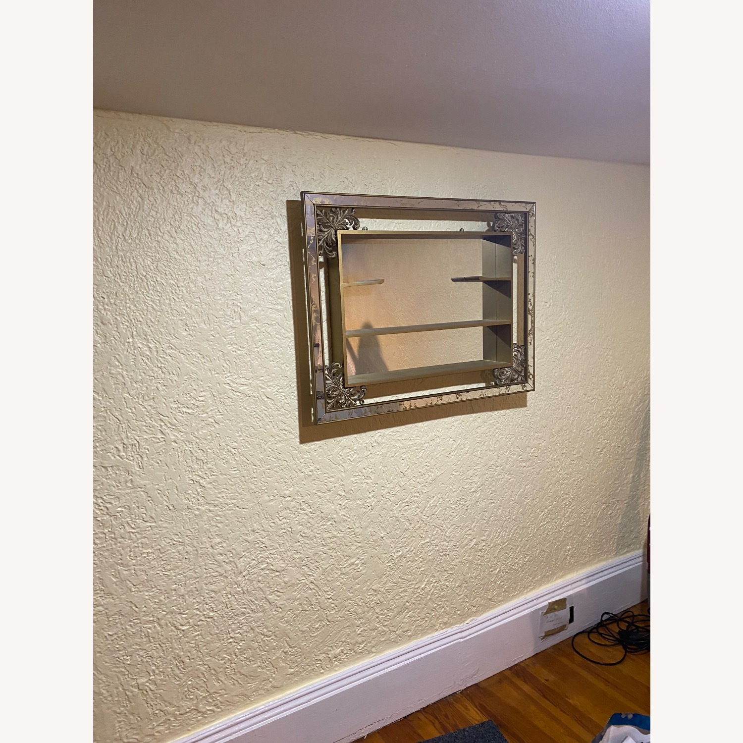 Antique Wall Shelf with Mirror  - image-1