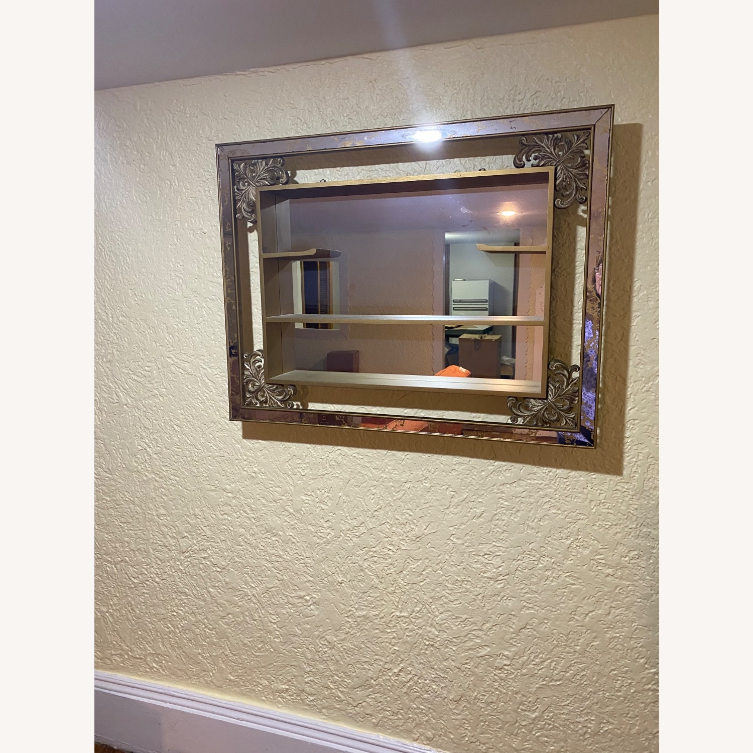 Antique Wall Shelf with Mirror  - image-2
