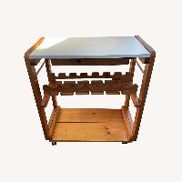 Kitchen Utility Table with Wine Wrack