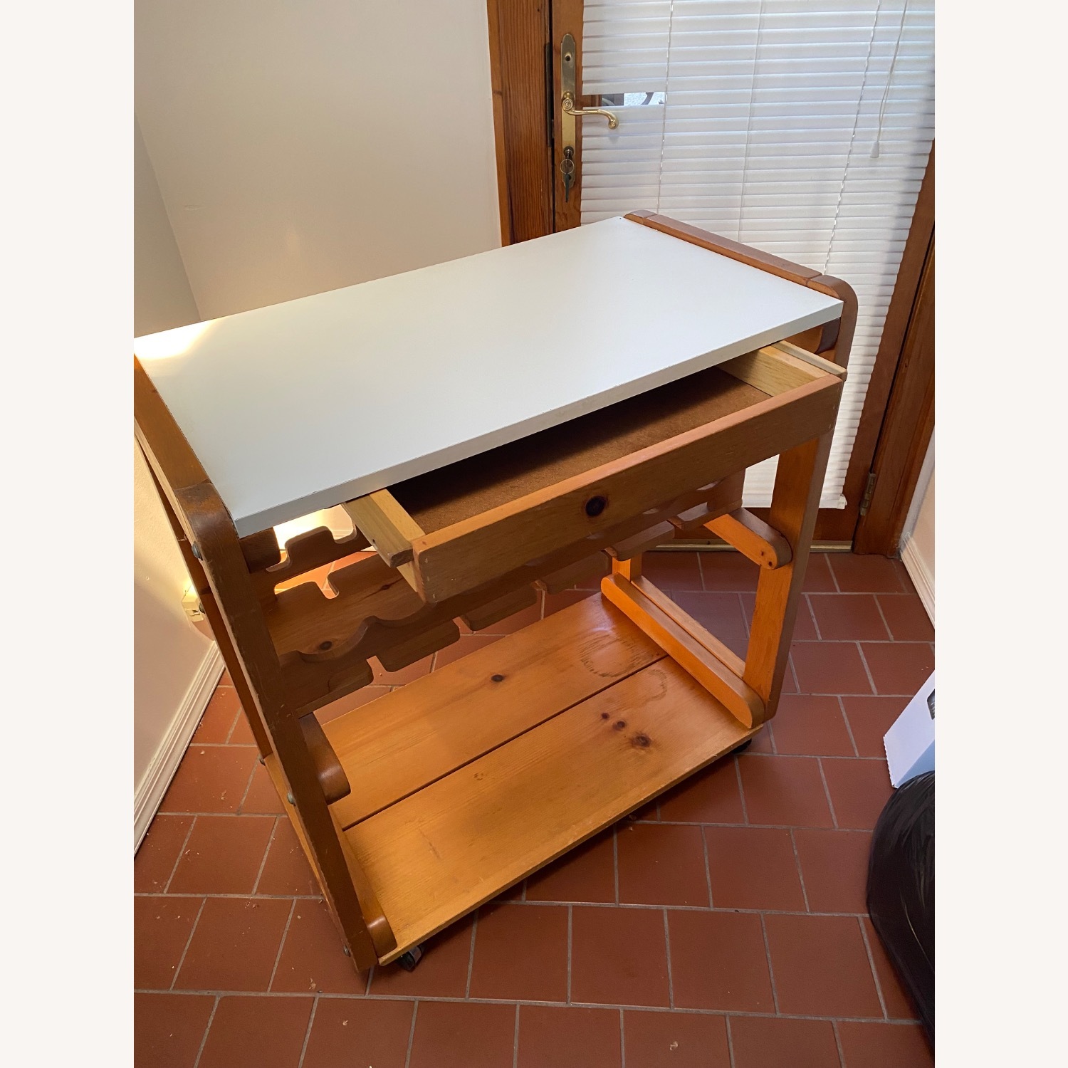 Kitchen Utility Table with Wine Wrack - image-1