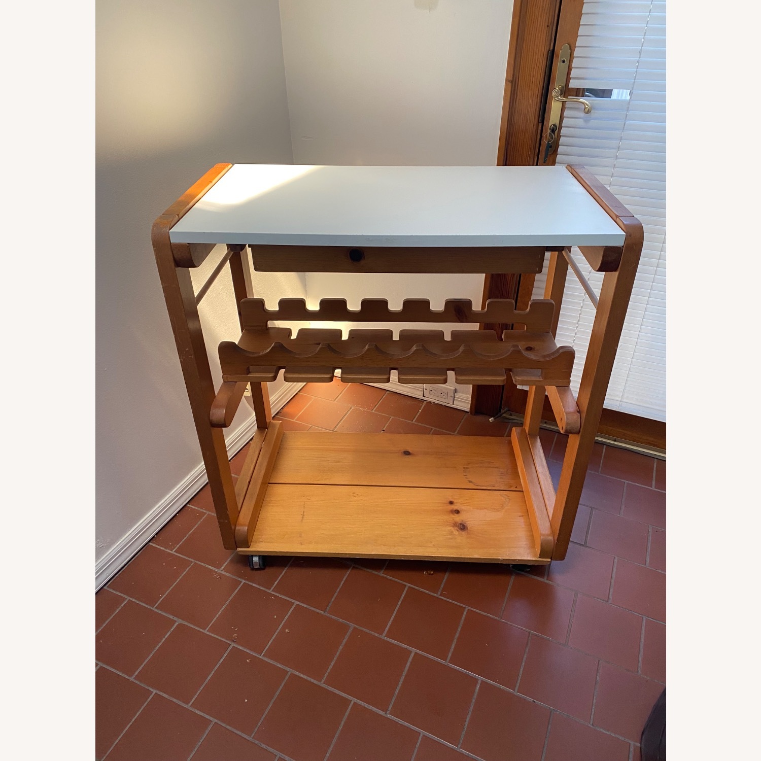 Kitchen Utility Table with Wine Wrack - image-5