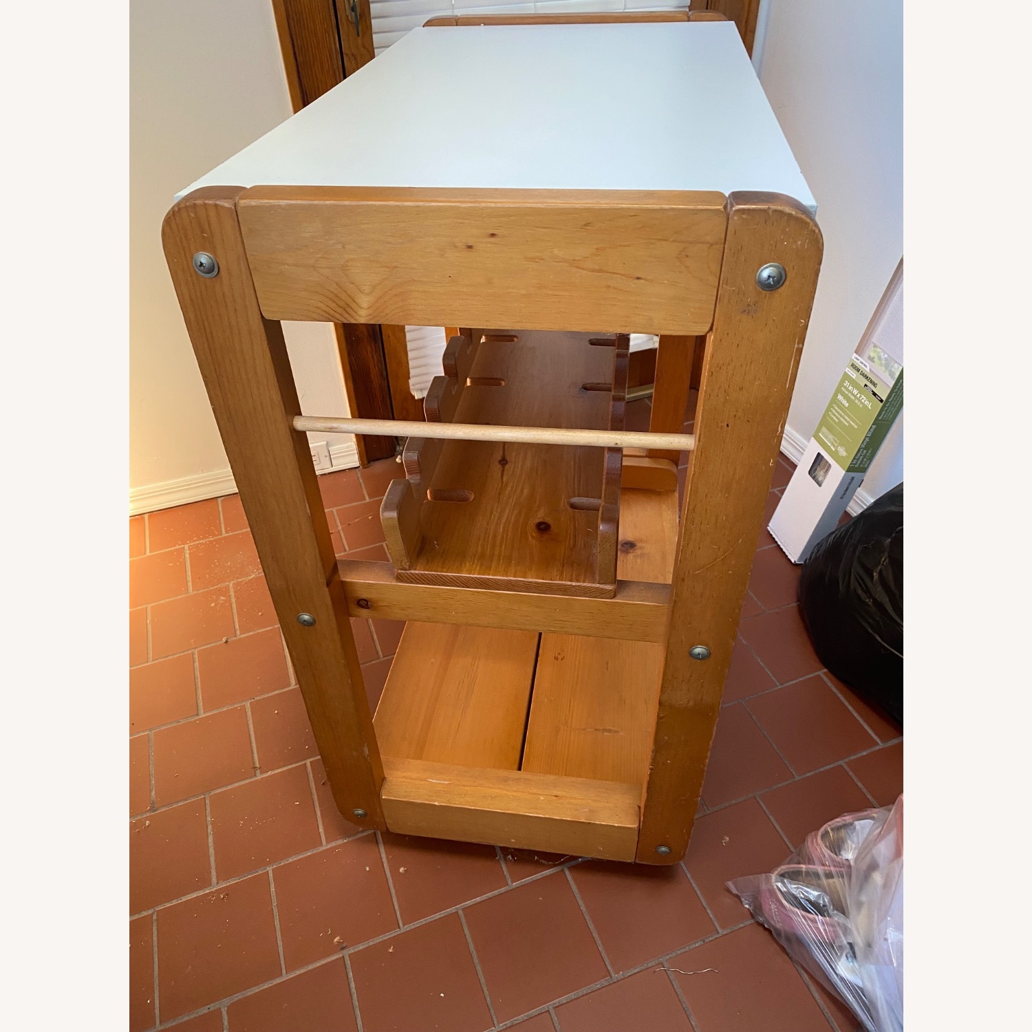 Kitchen Utility Table with Wine Wrack - image-3