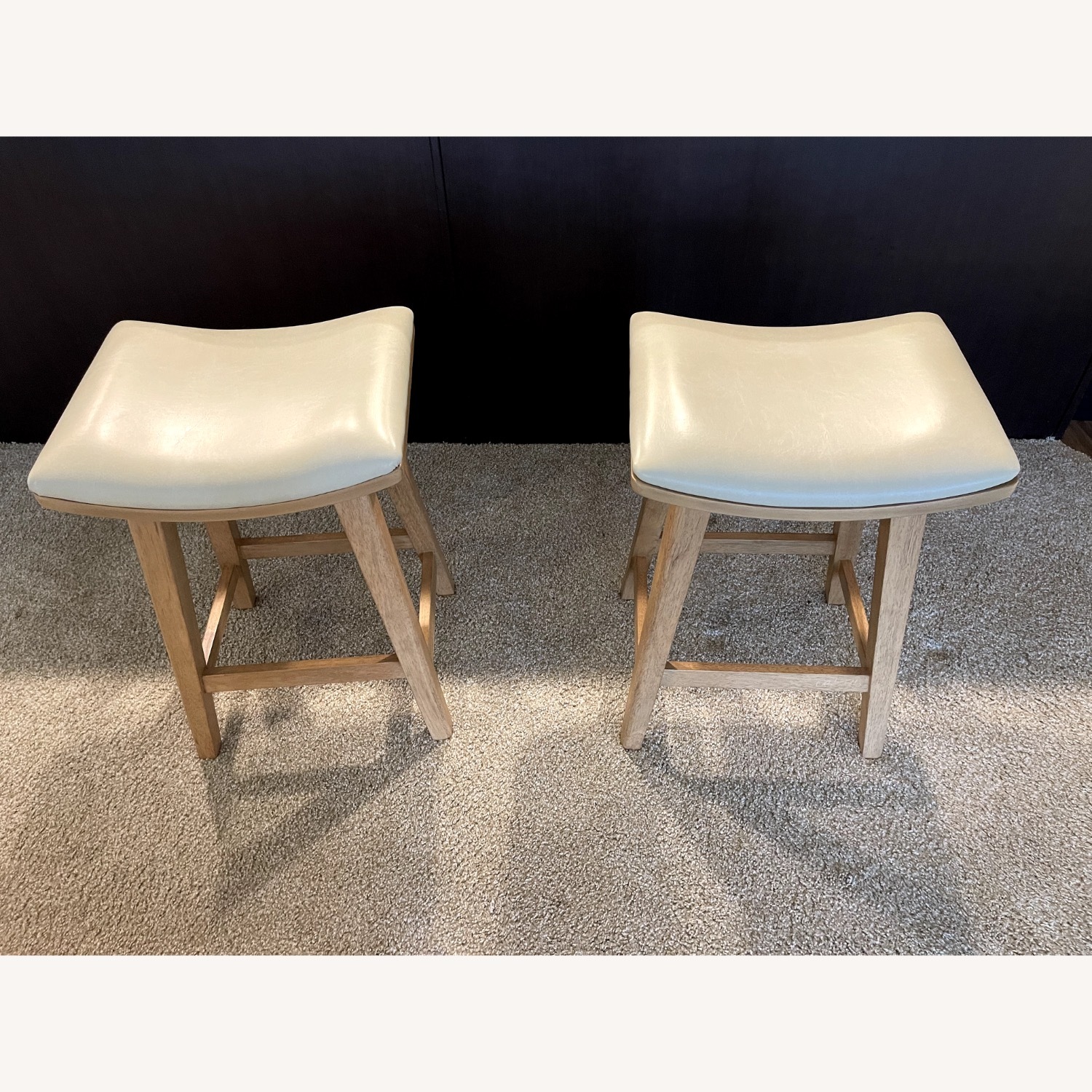 Home Goods Heavy Wooden Stools - image-1