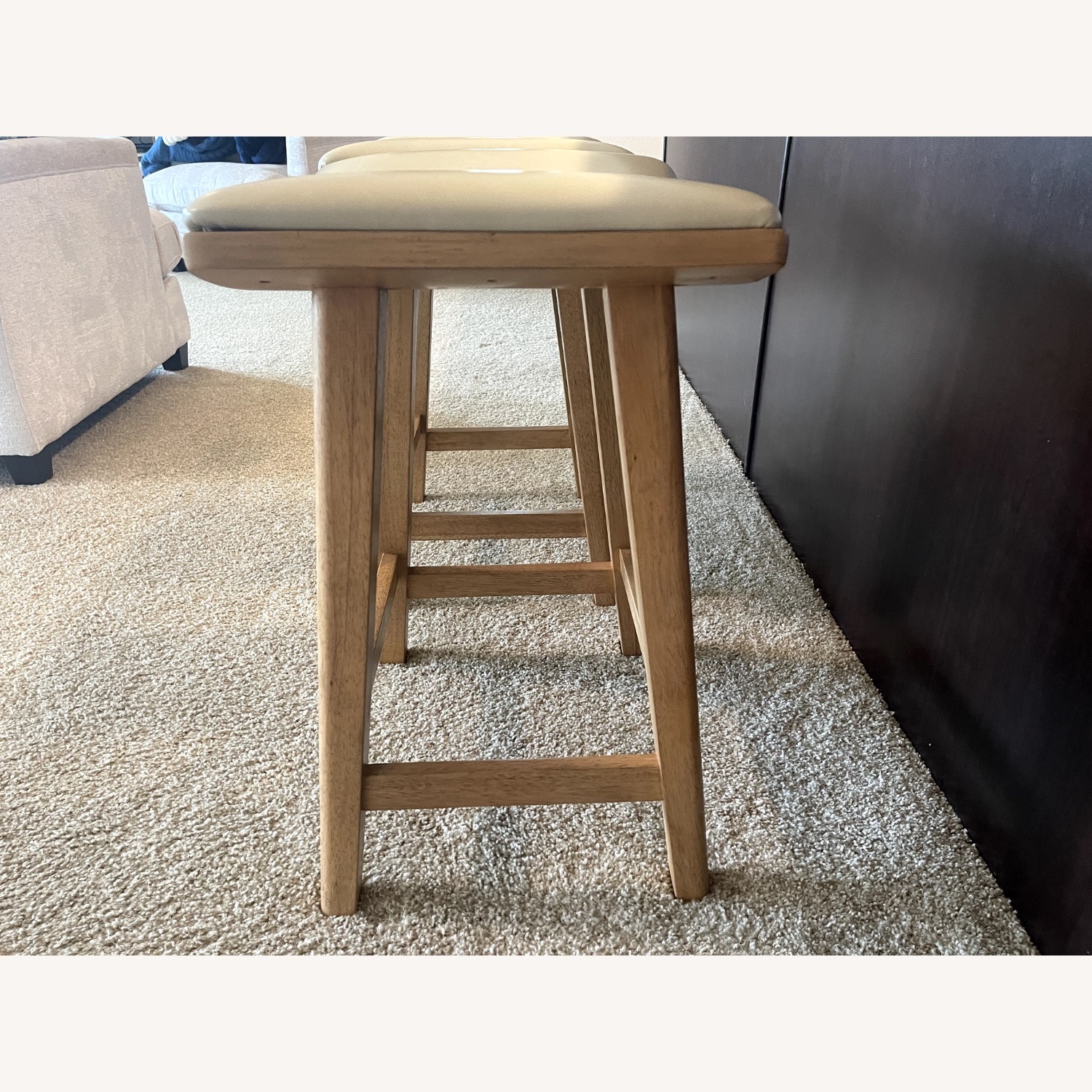 Home Goods Heavy Wooden Stools - image-3