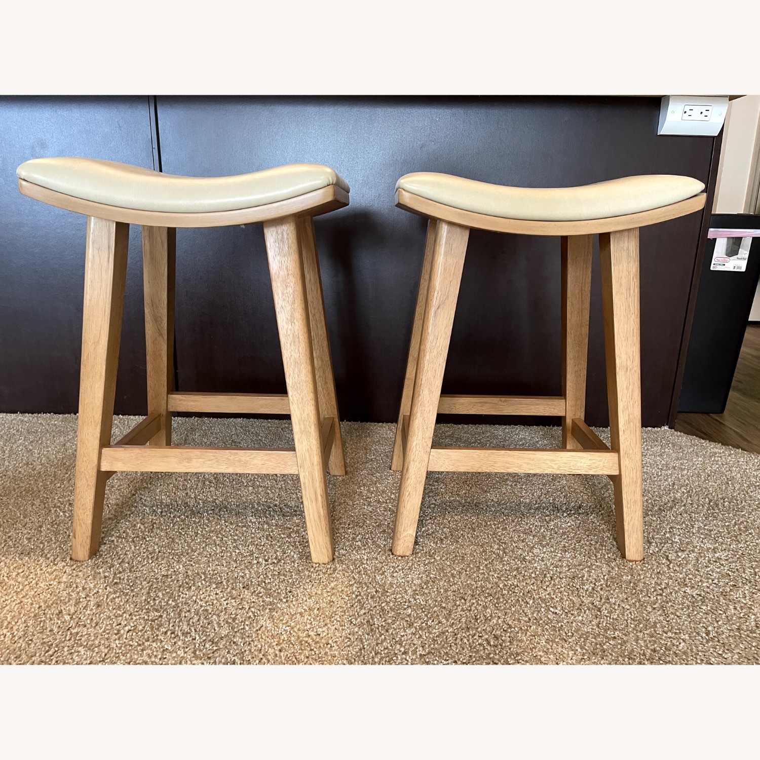 Home Goods Heavy Wooden Stools - image-2