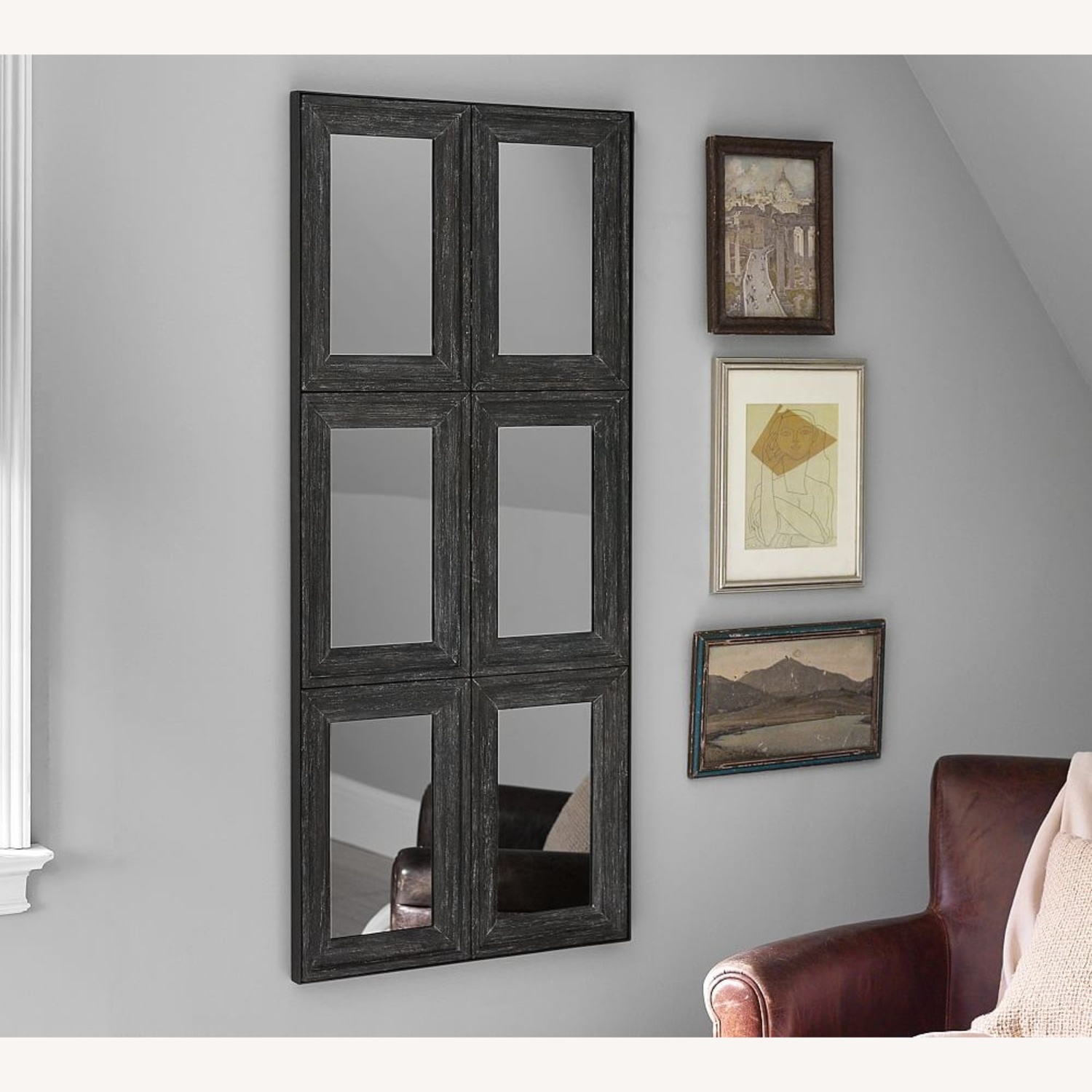 Pottery Barn  Aiden Paneled Mirror - image-4