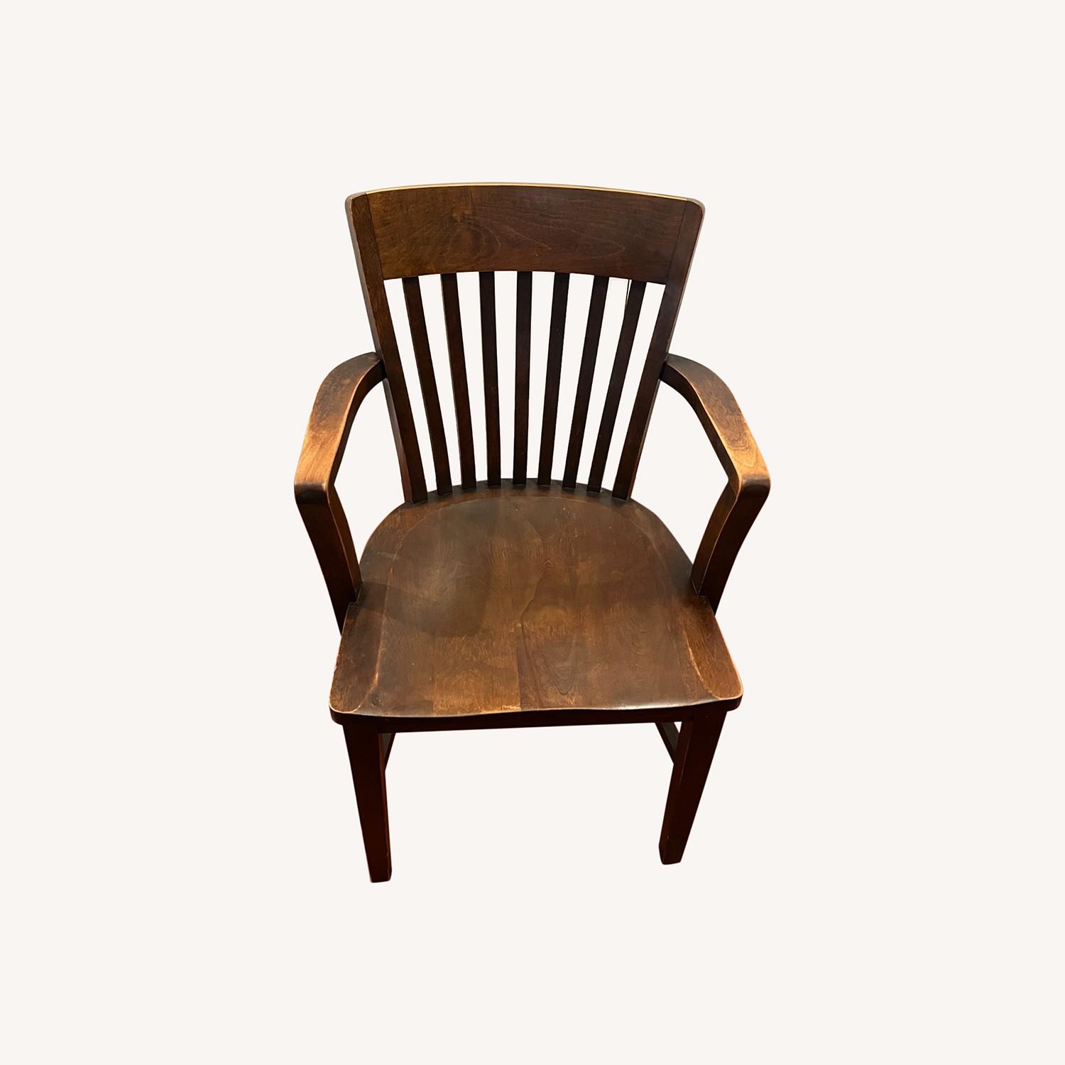 Murphy Style Vintage Solid Wood Bankers Armchair - image-0