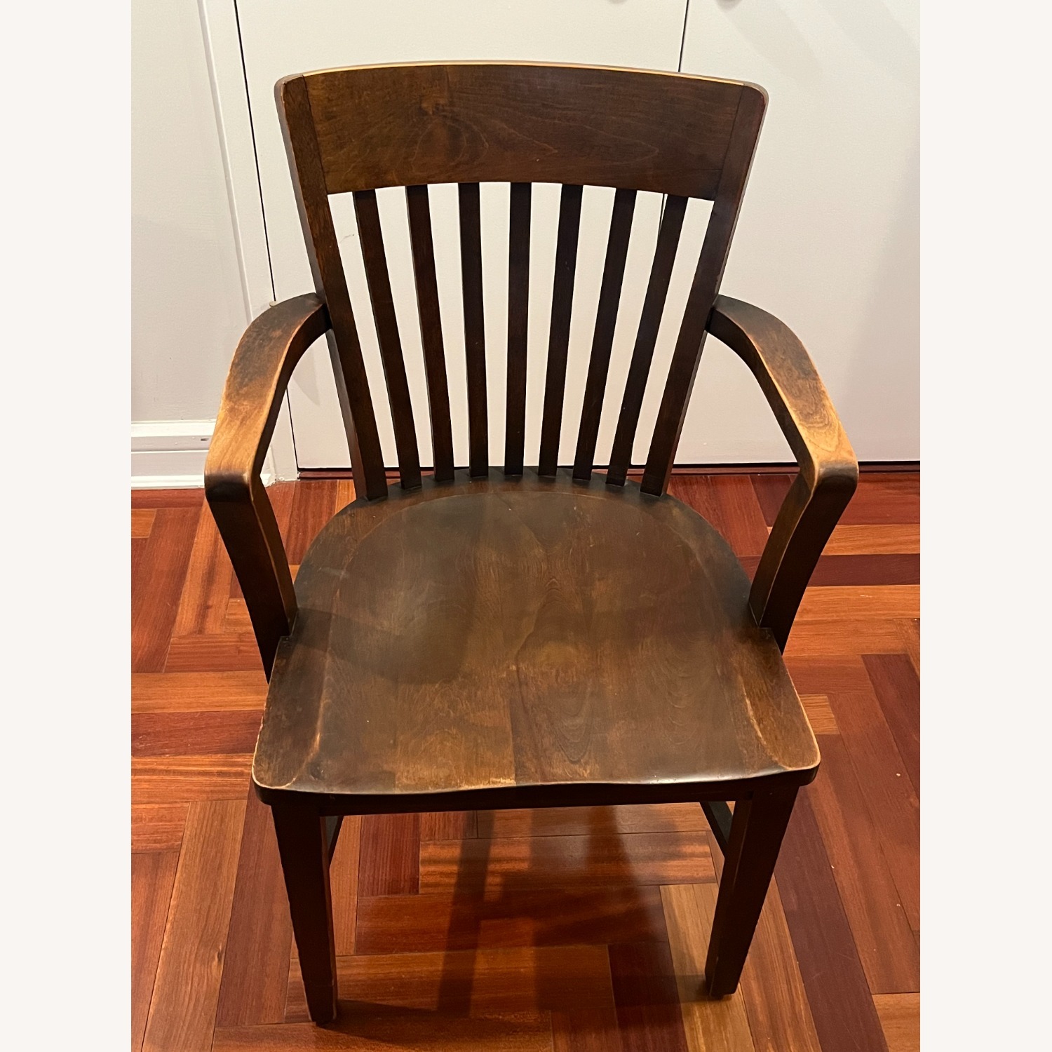 Murphy Style Vintage Solid Wood Bankers Armchair - image-1
