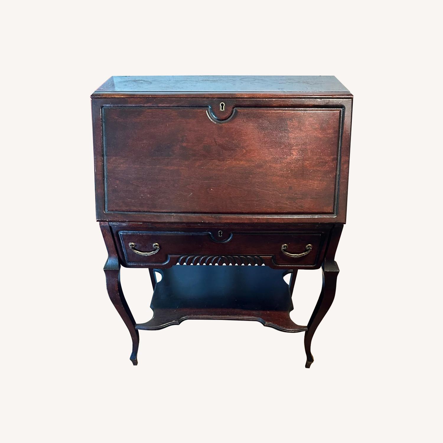 Antique Secretary Drop Front Desk - image-0