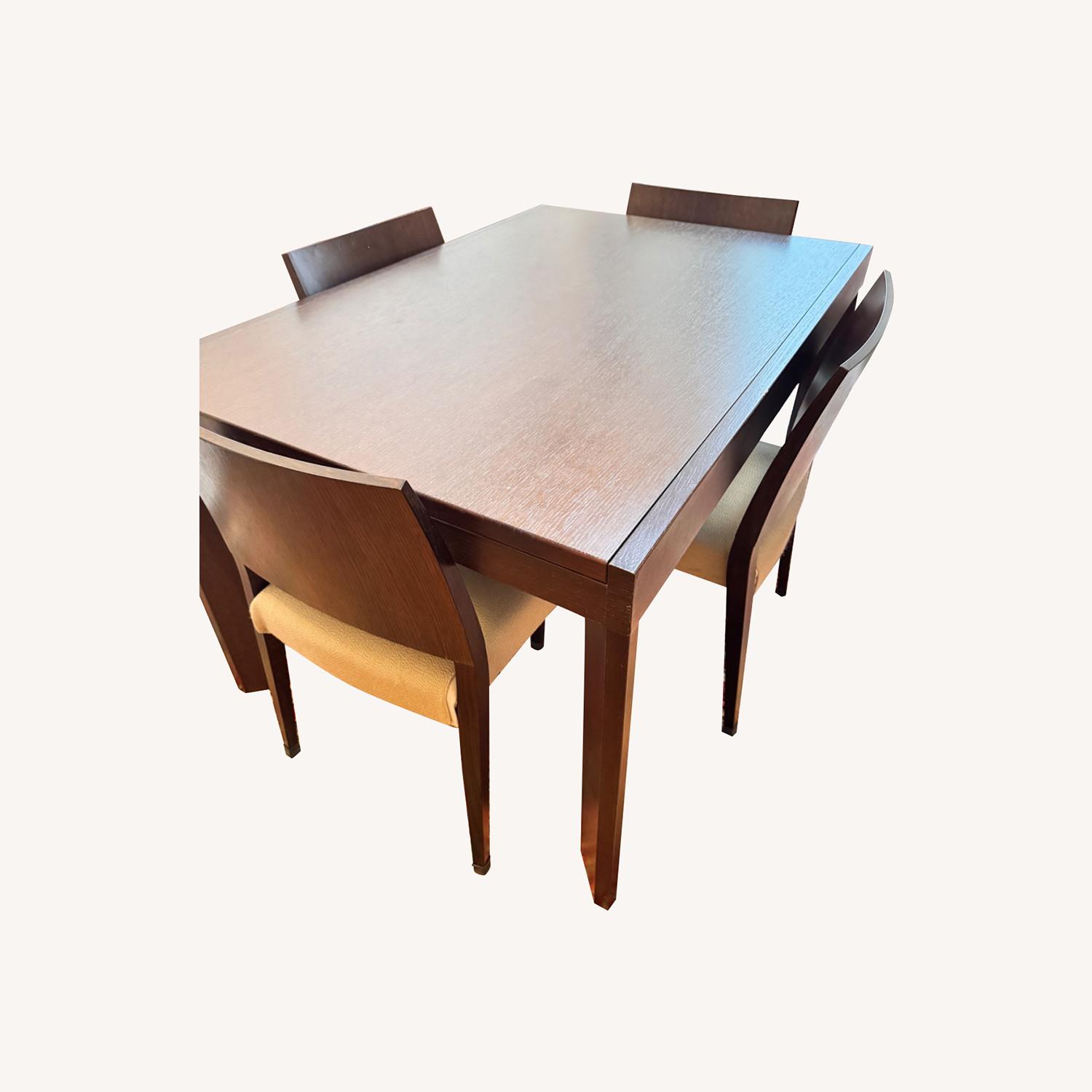 Extension Wood Dining Table & 4 Chairs - AptDeco