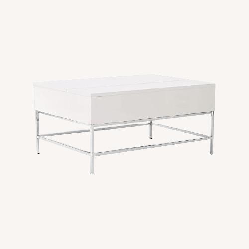 Used West Elm Lacquer White Lift Up Coffee Table  for sale on AptDeco