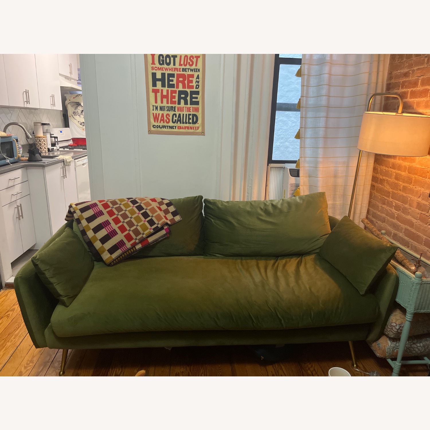 Albany Park Sofa- Green Performance Velvet  - image-1