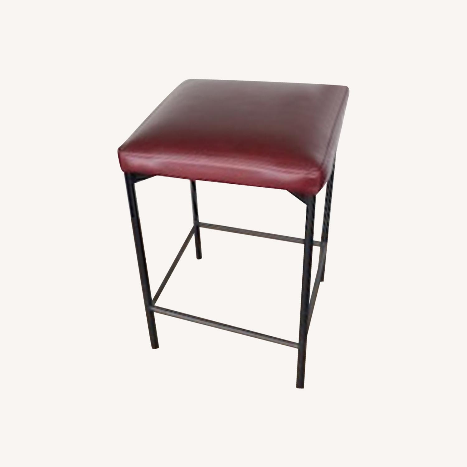 PB Maison Leather Backless Stool - Counter 24" H - image-0