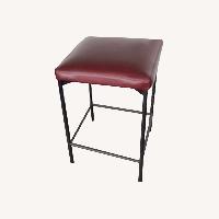PB Maison Leather Backless Stool - Counter 24" H