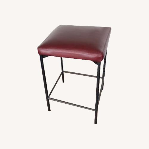 Used PB Maison Leather Backless Stool - Counter 24" H for sale on AptDeco