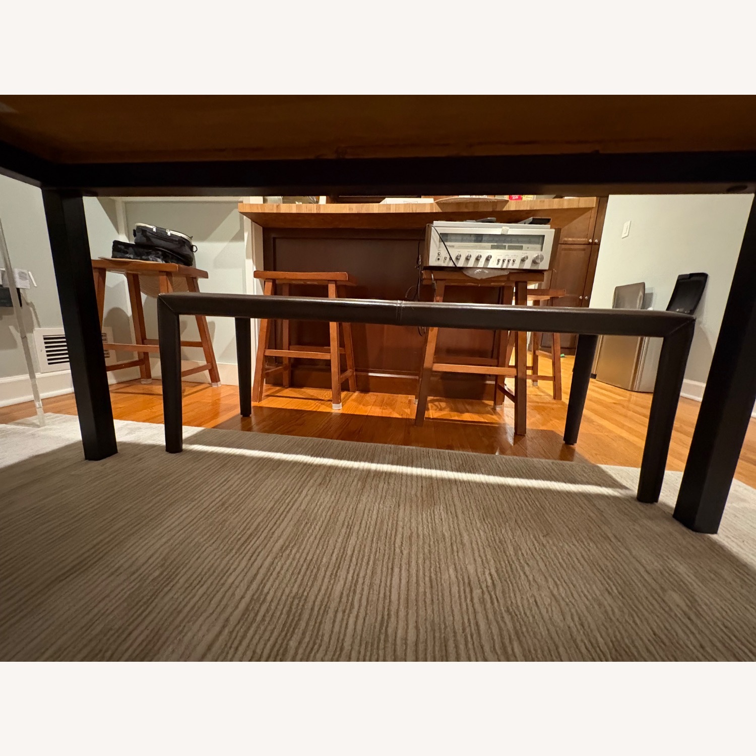Crate & Barrel 60” Parson Table x 54” Folio Bench - image-6