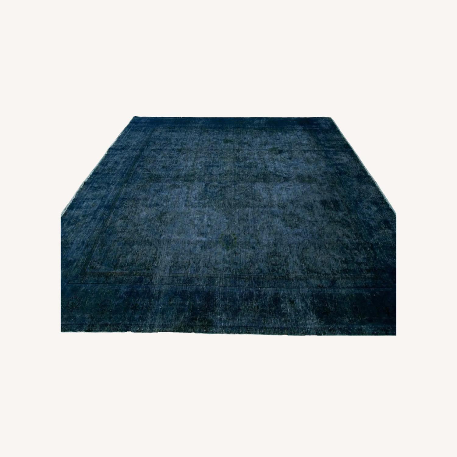 1960s Mid-Century Vintage Overdyed Wool Rug - image-0