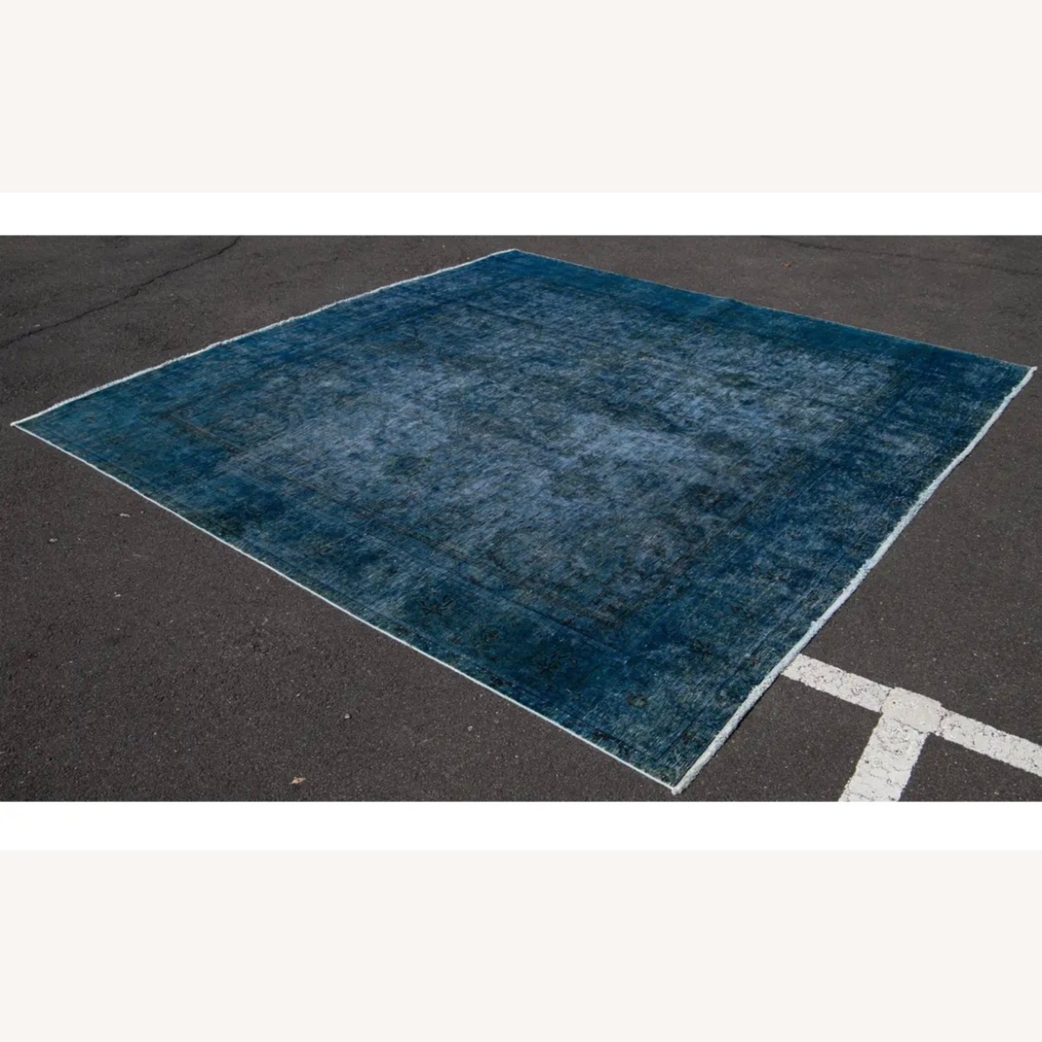1960s Mid-Century Vintage Overdyed Wool Rug - image-5