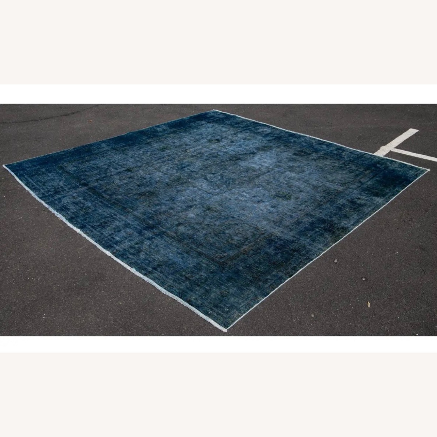 1960s Mid-Century Vintage Overdyed Wool Rug - image-4