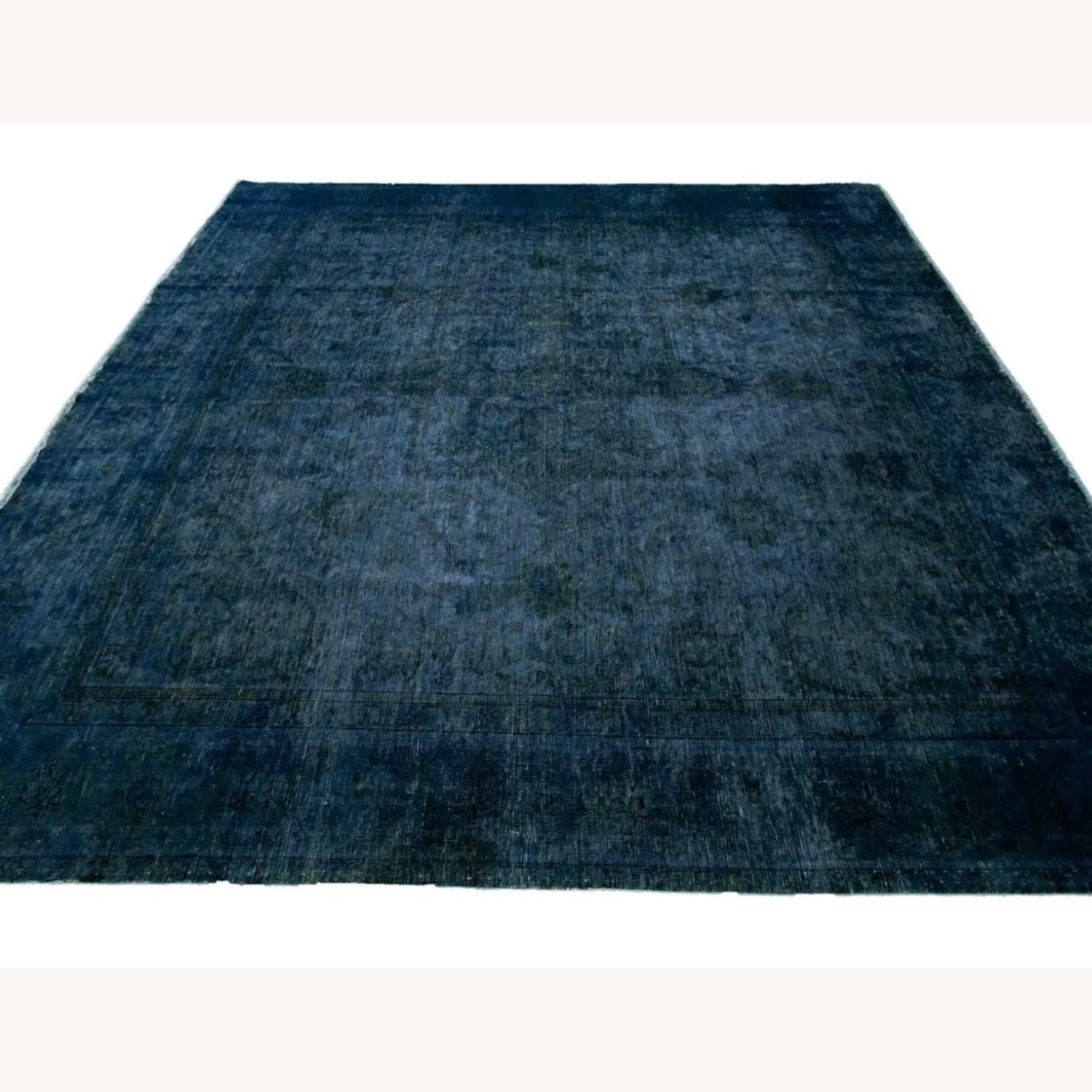 1960s Mid-Century Vintage Overdyed Wool Rug - image-1