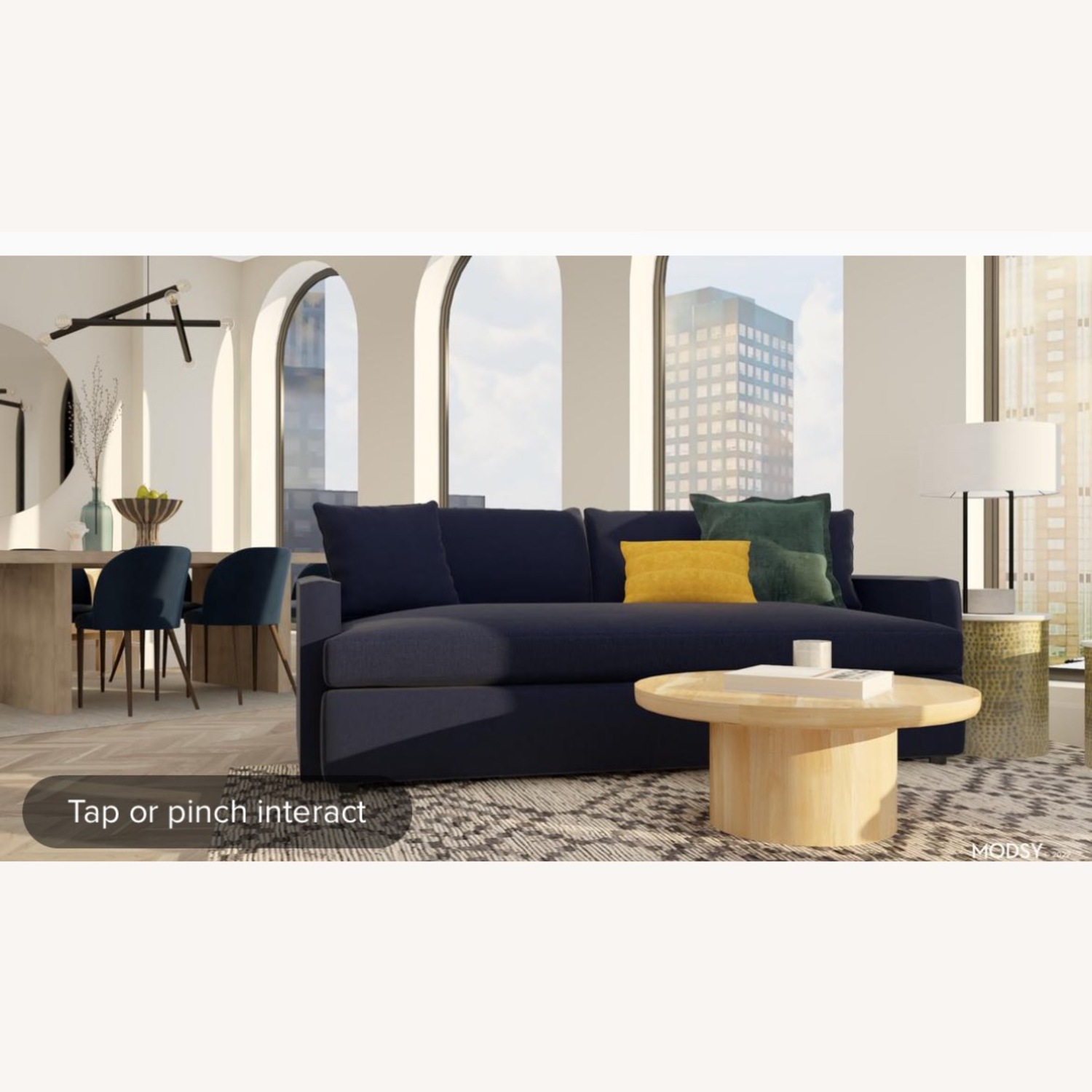 Crate & Barrel Lounge 89″ Sofa Navy - image-1