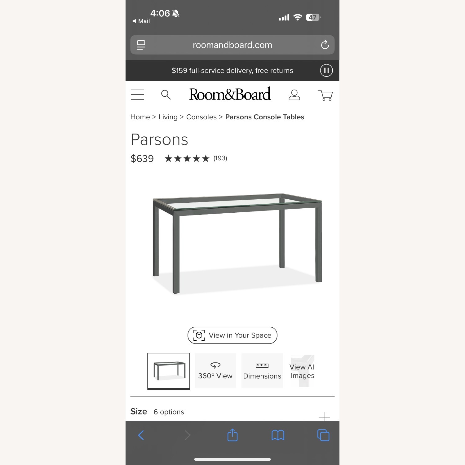 Room & Board Parsons Table - image-1
