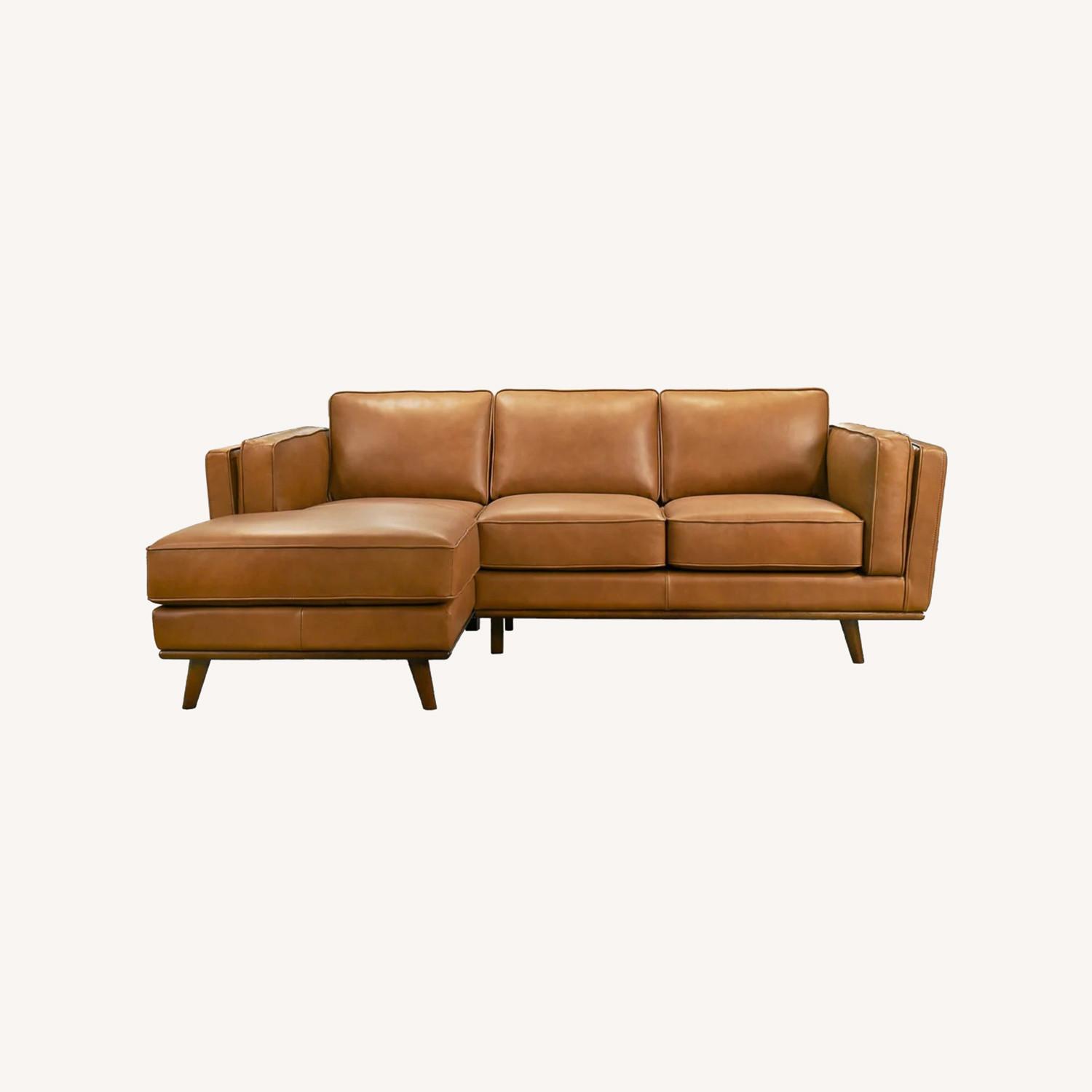 Ferre Leather Sectional Left Facing Chaise - image-0