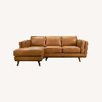 Ferre Leather Sectional Left Facing Chaise