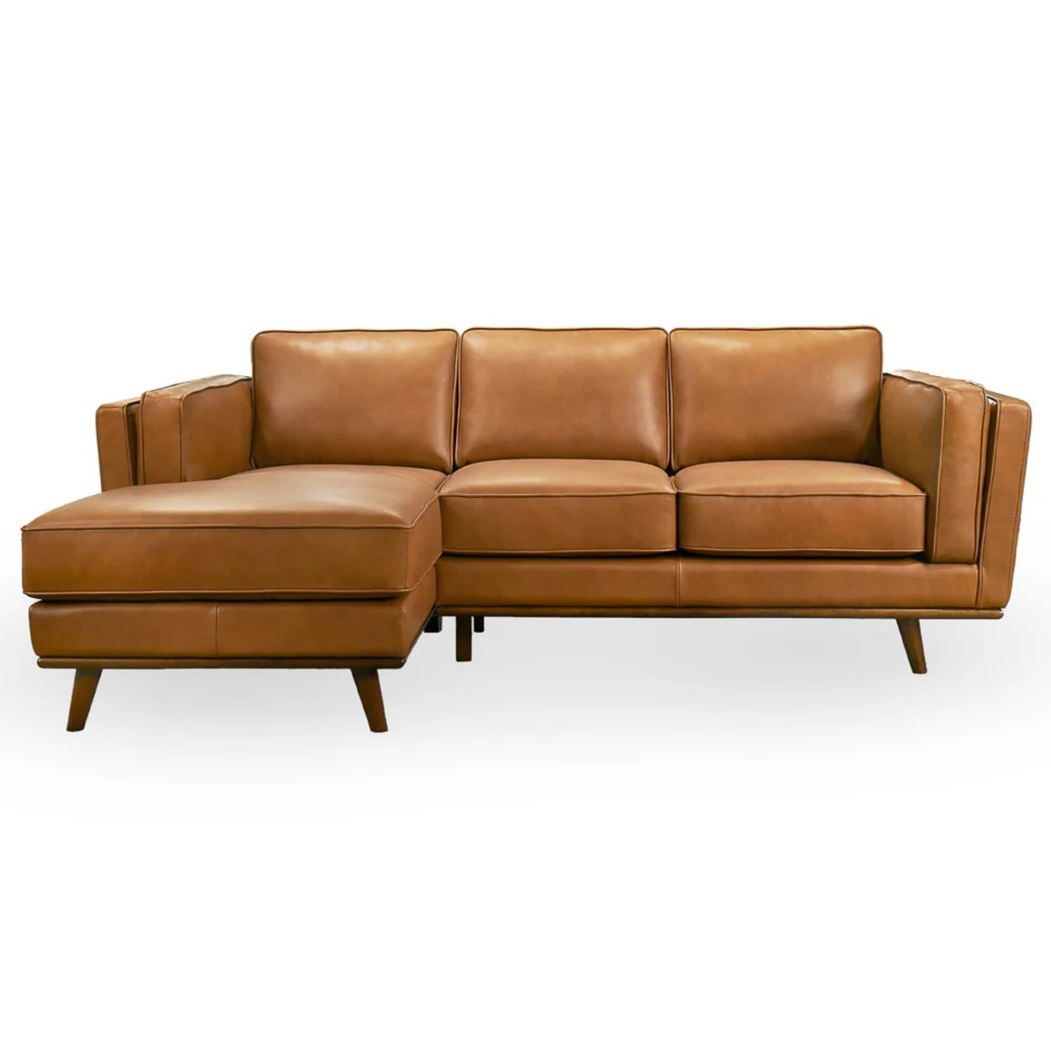 Ferre Leather Sectional Left Facing Chaise - image-4