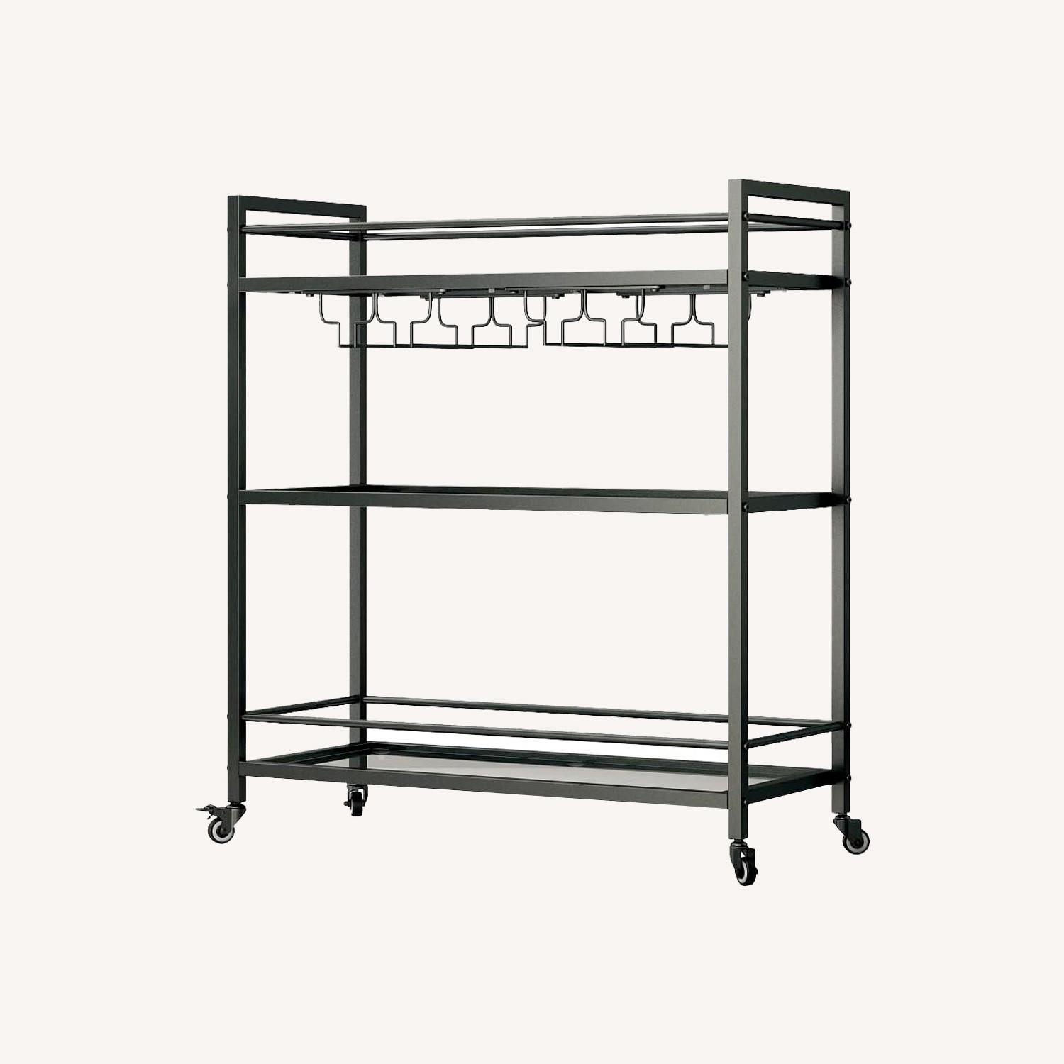 Metal and Glass Bar Cart - image-0