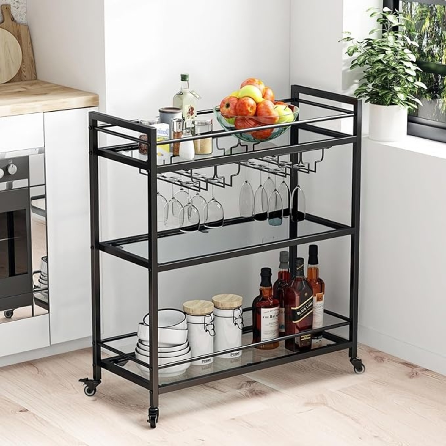Metal and Glass Bar Cart - image-6