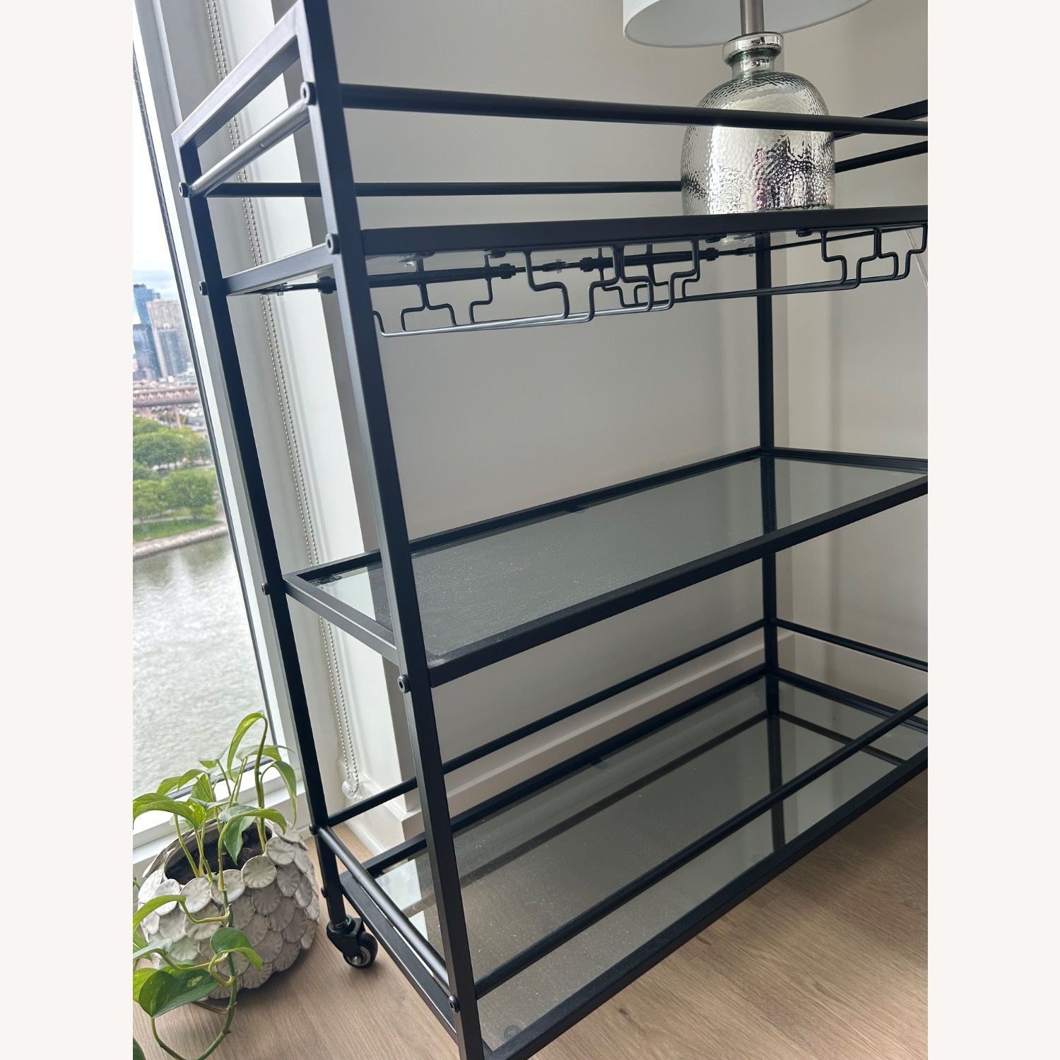 Metal and Glass Bar Cart - image-4