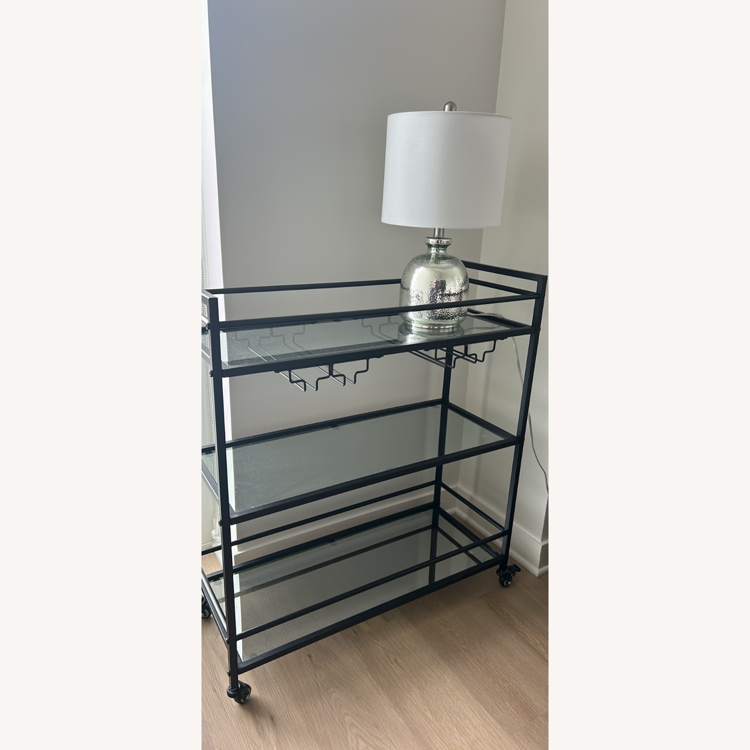 Metal and Glass Bar Cart - image-1