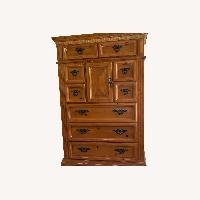 Solid Oak Wood Dresser, 9 Draweres, 1 Door 