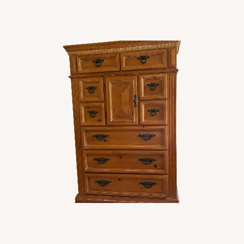Used Solid Oak Wood Dresser, 9 Draweres, 1 Door  for sale on AptDeco