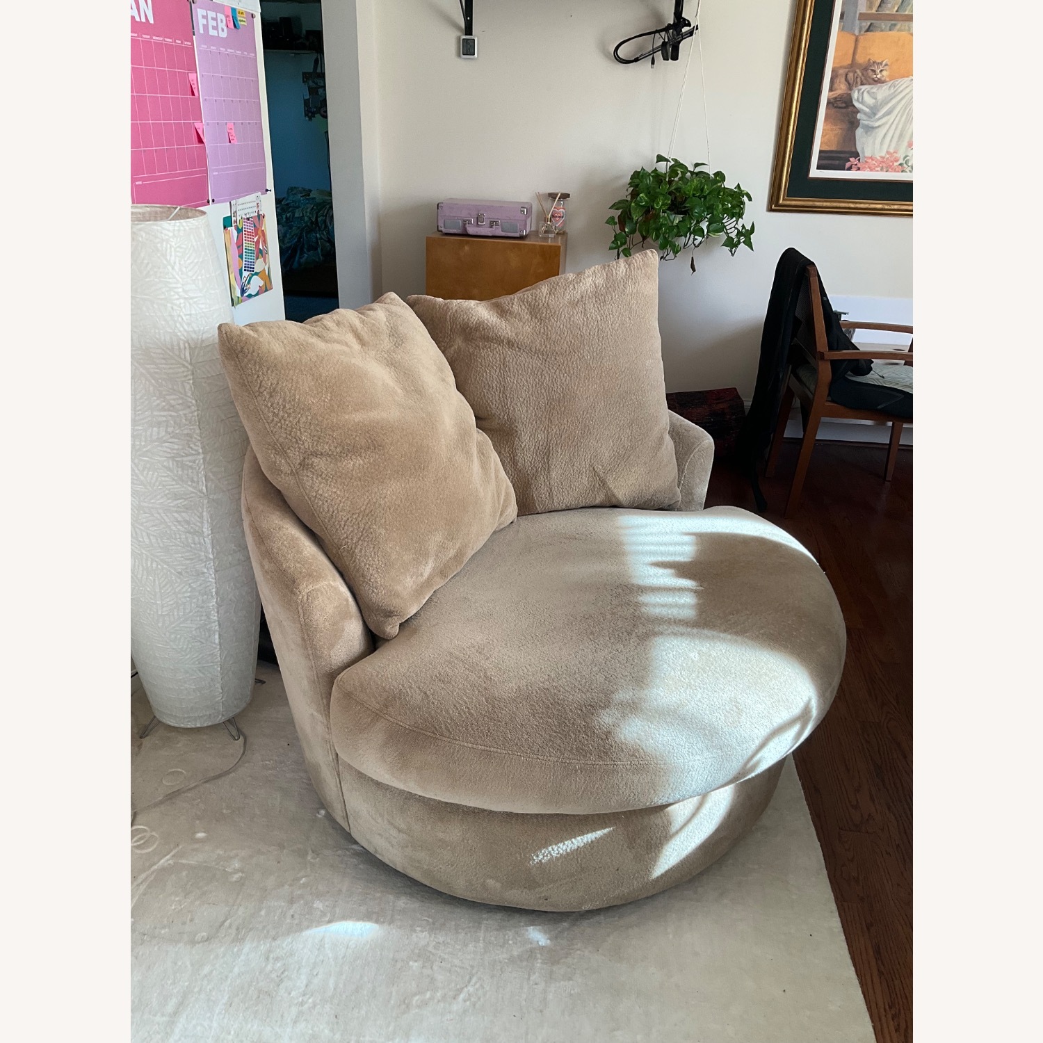 Z Gallerie Round Swivel Oversized Cuddle Chair - image-2