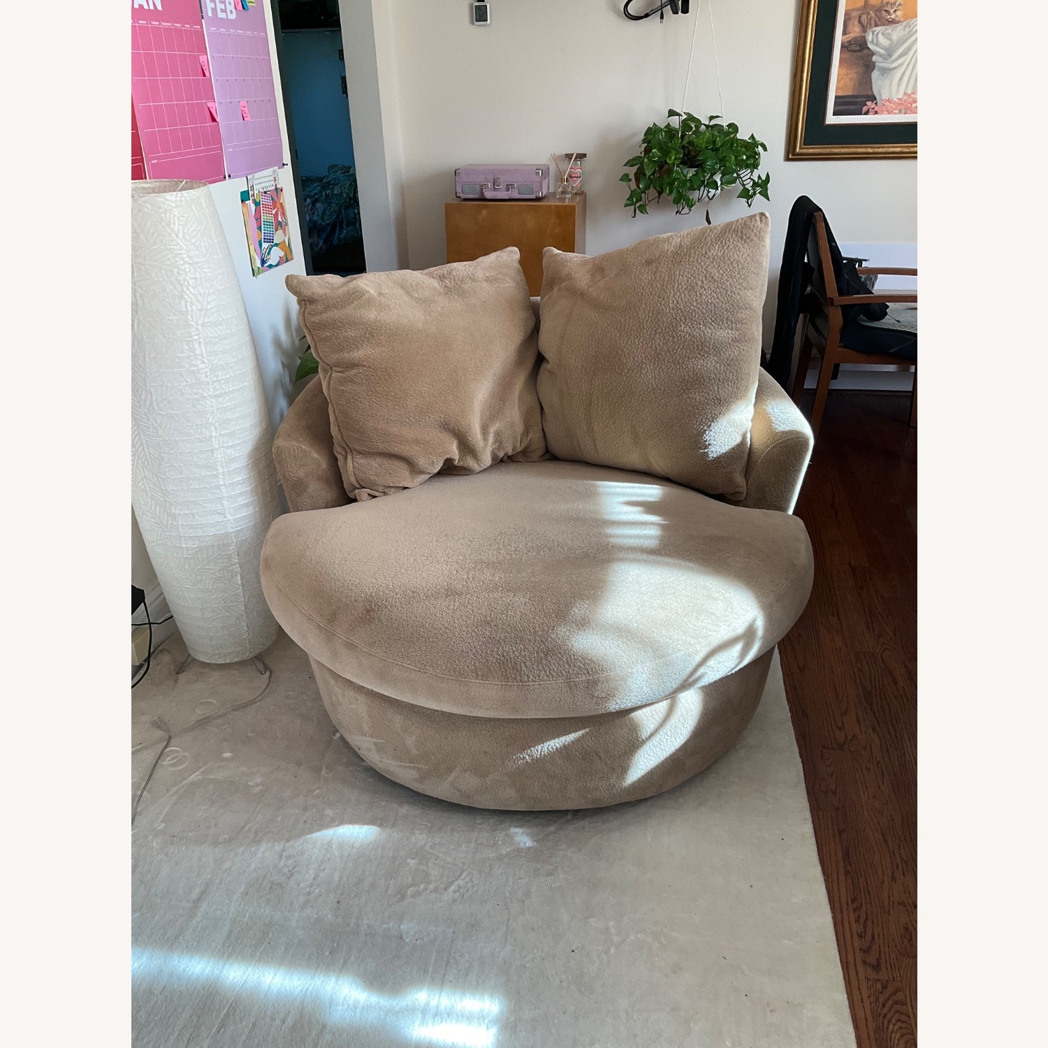 Z Gallerie Round Swivel Oversized Cuddle Chair - image-4