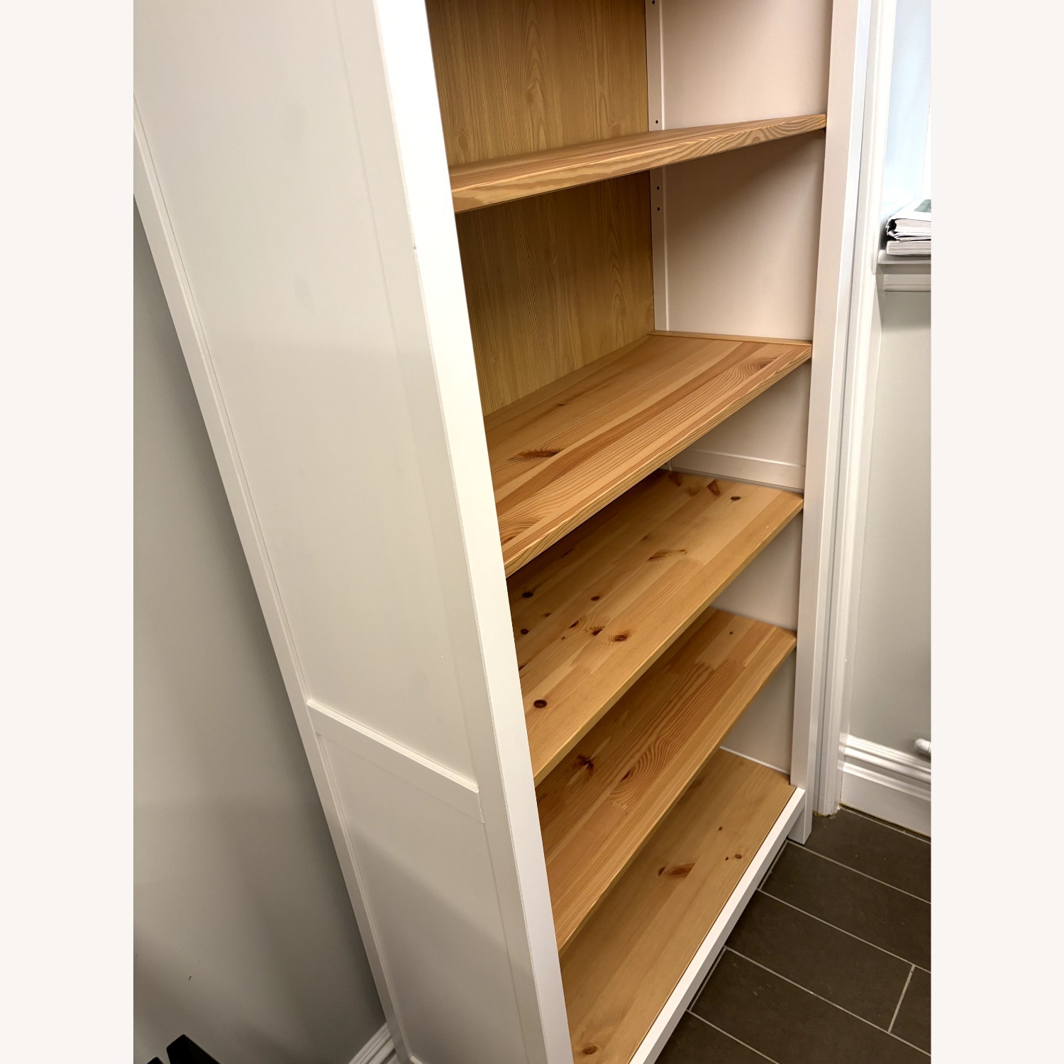 IKEA HEMNES Bookcase White Light Brown - image-3