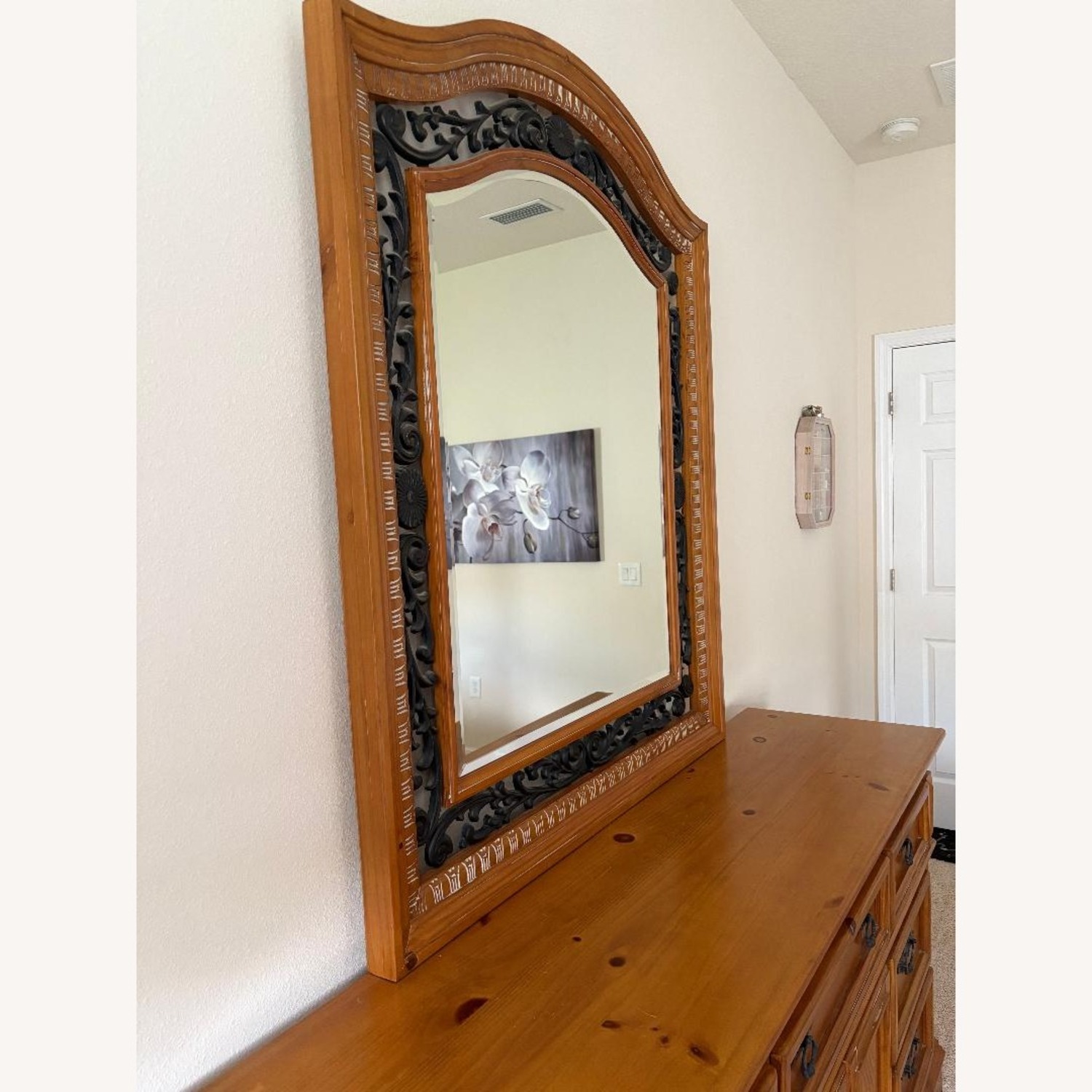 Solid Oak Dresser with Mirror and Iron Work  - image-3