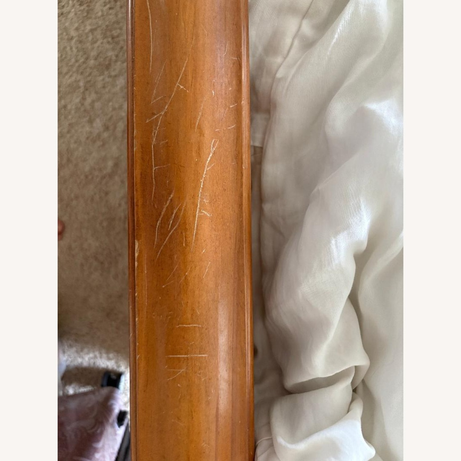 Solid Oak Bed with Iron Work  - image-6