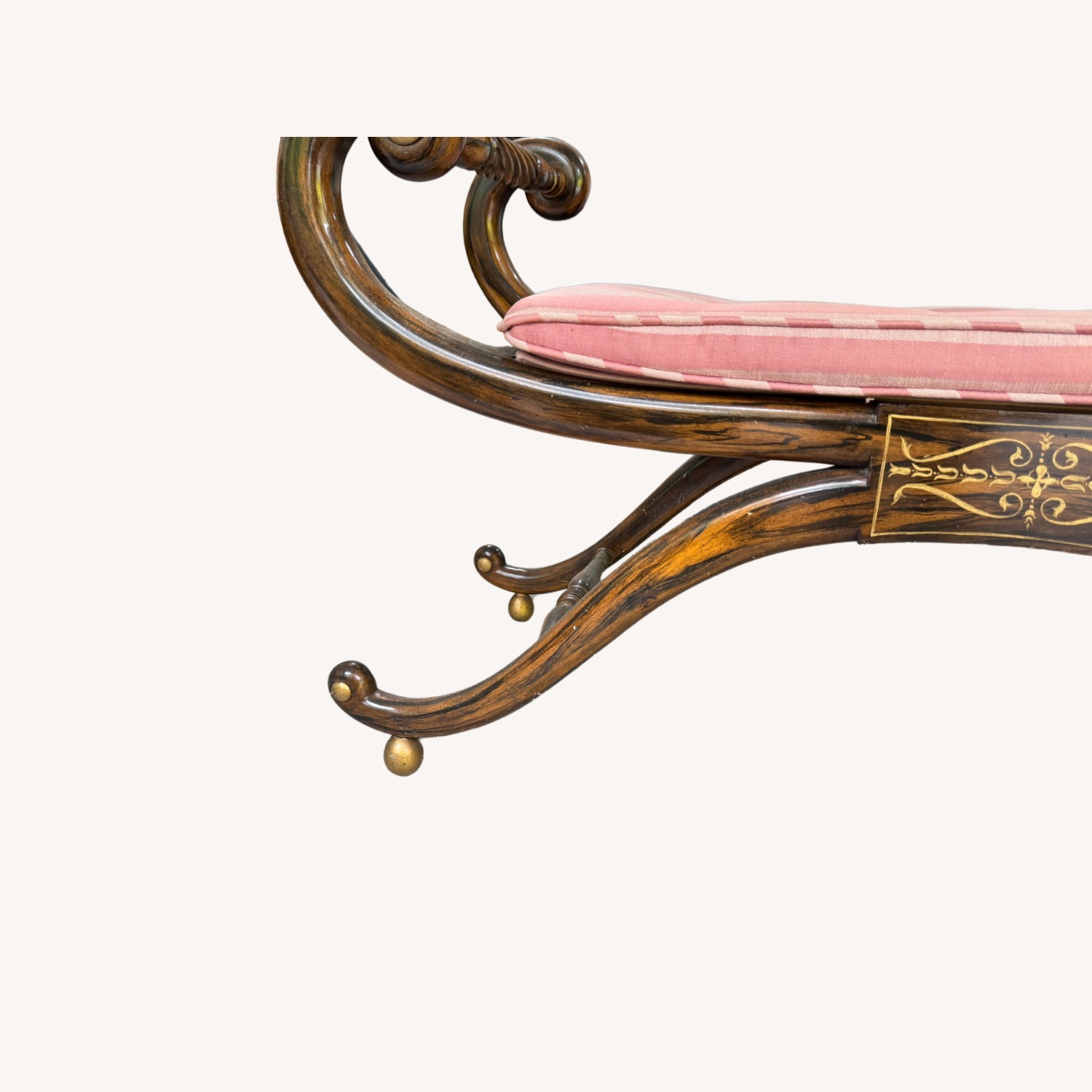 Vintage Wood Regency Bench  - image-5