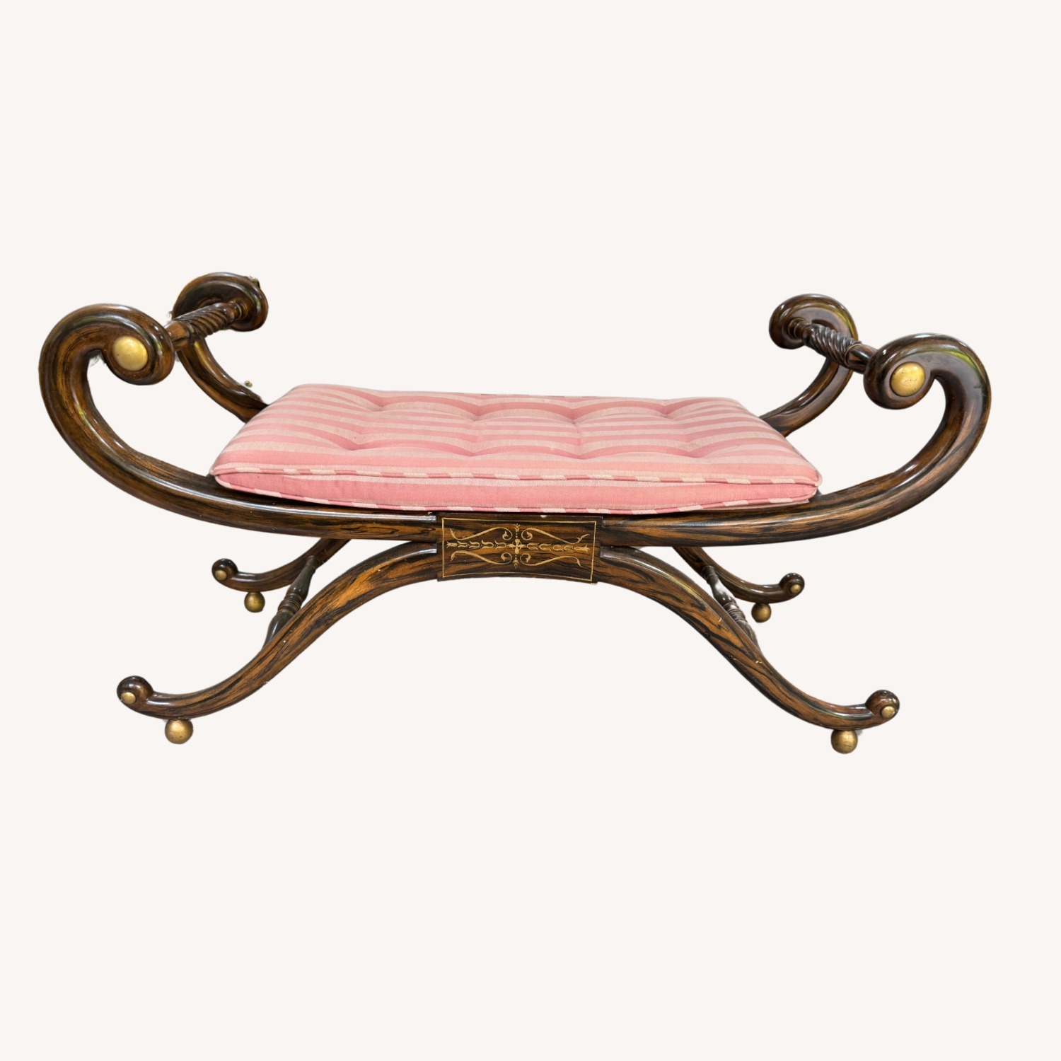 Vintage Wood Regency Bench  - image-3