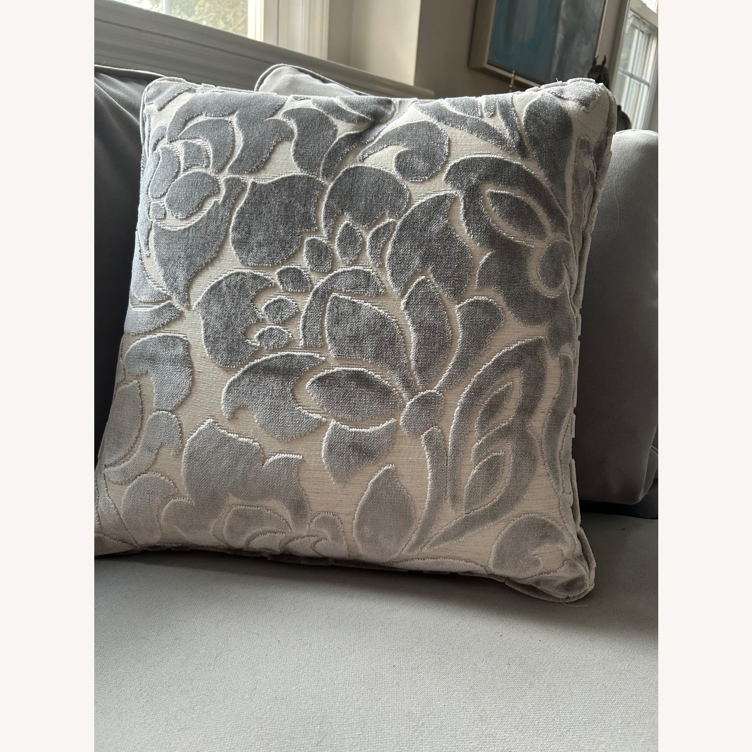 Pair of Custom Made Down-Filled Throw Pillows - image-1